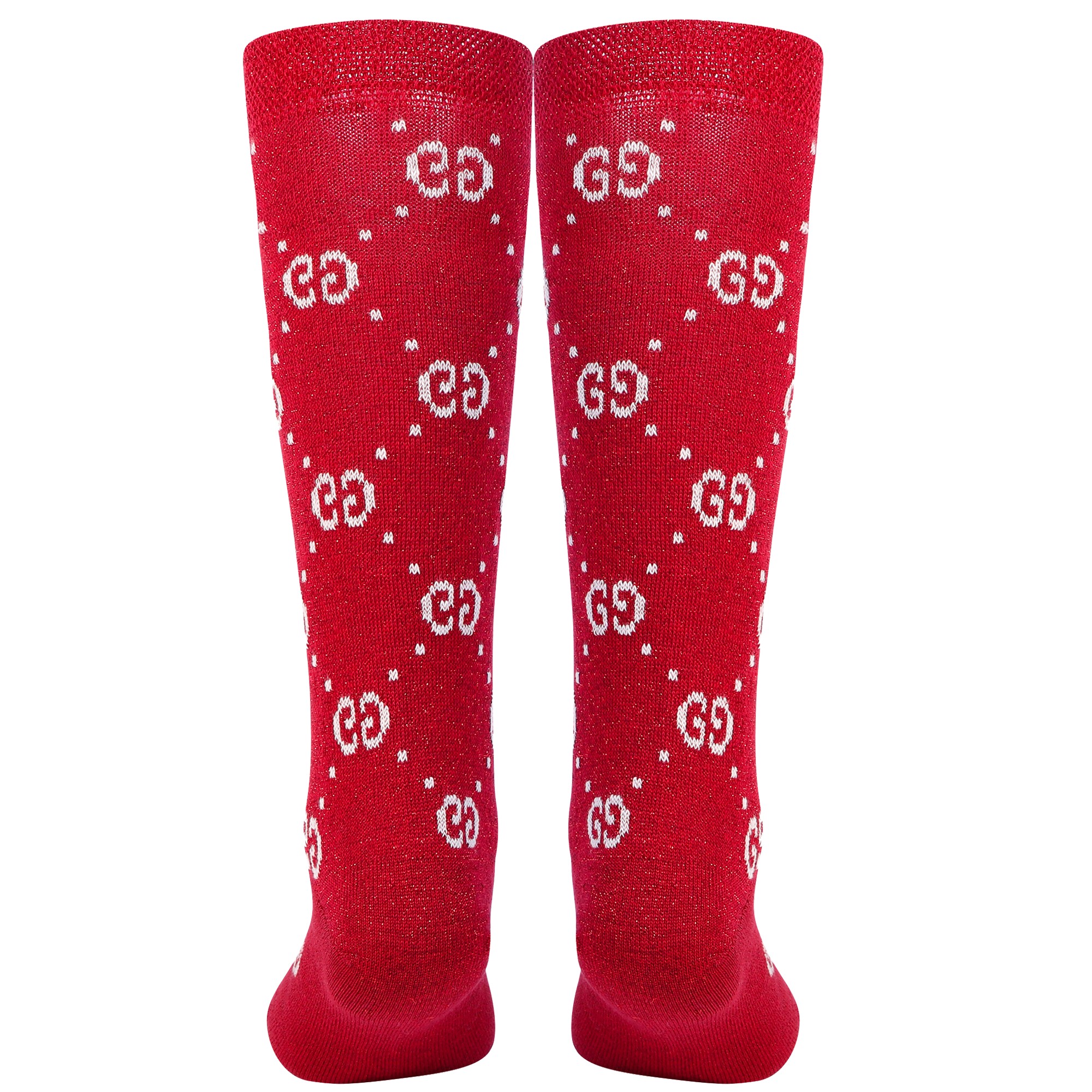 Gucci Sparkly "GG" Socks in Red —