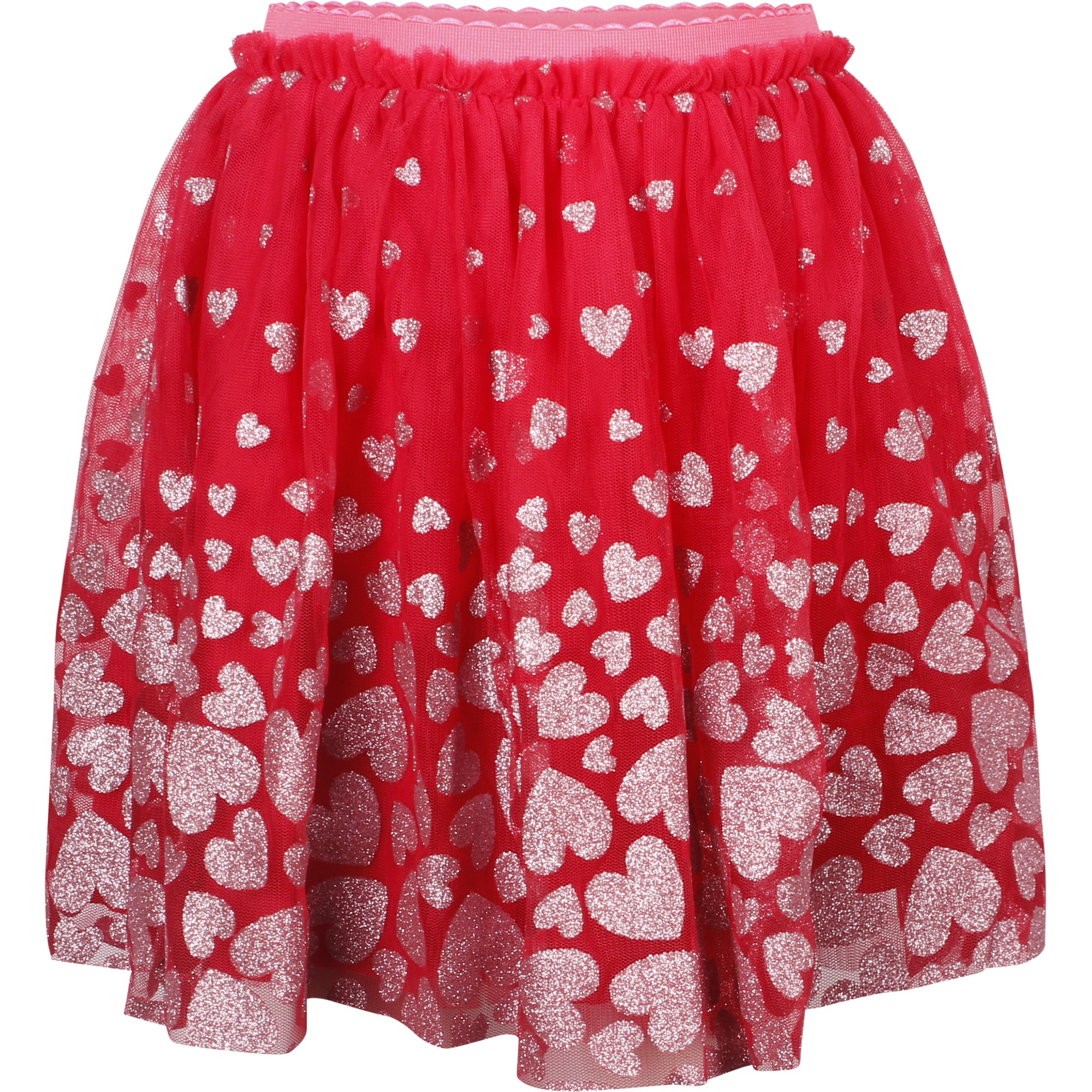 Billieblush Girls Glitter Heart Skirt in Red
