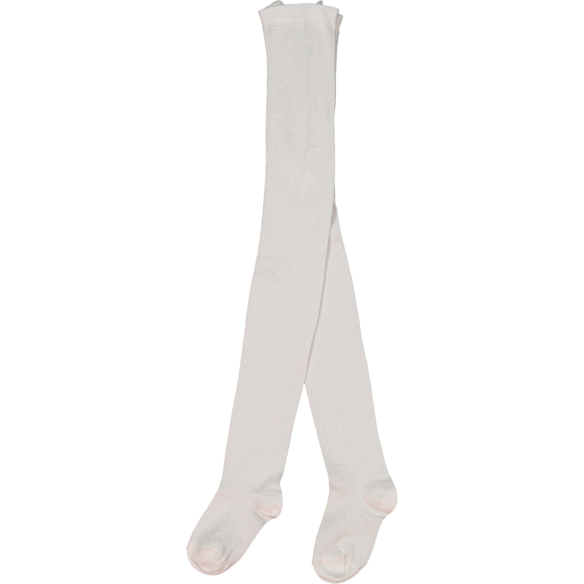 Story Loris Girls Cream Tights with Silver Stripe