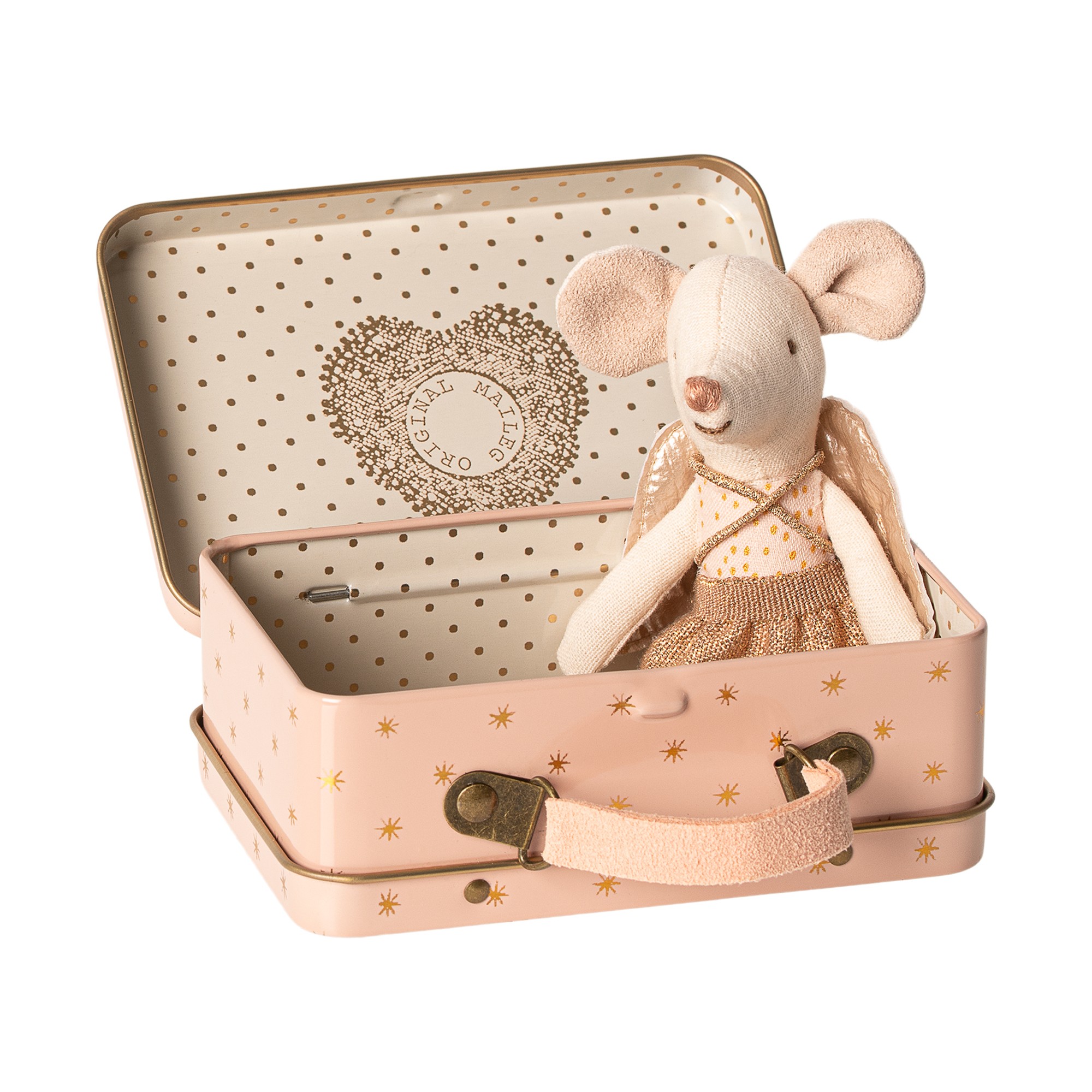 Maileg Little Angel Mouse in Suitcase Soft Toy
