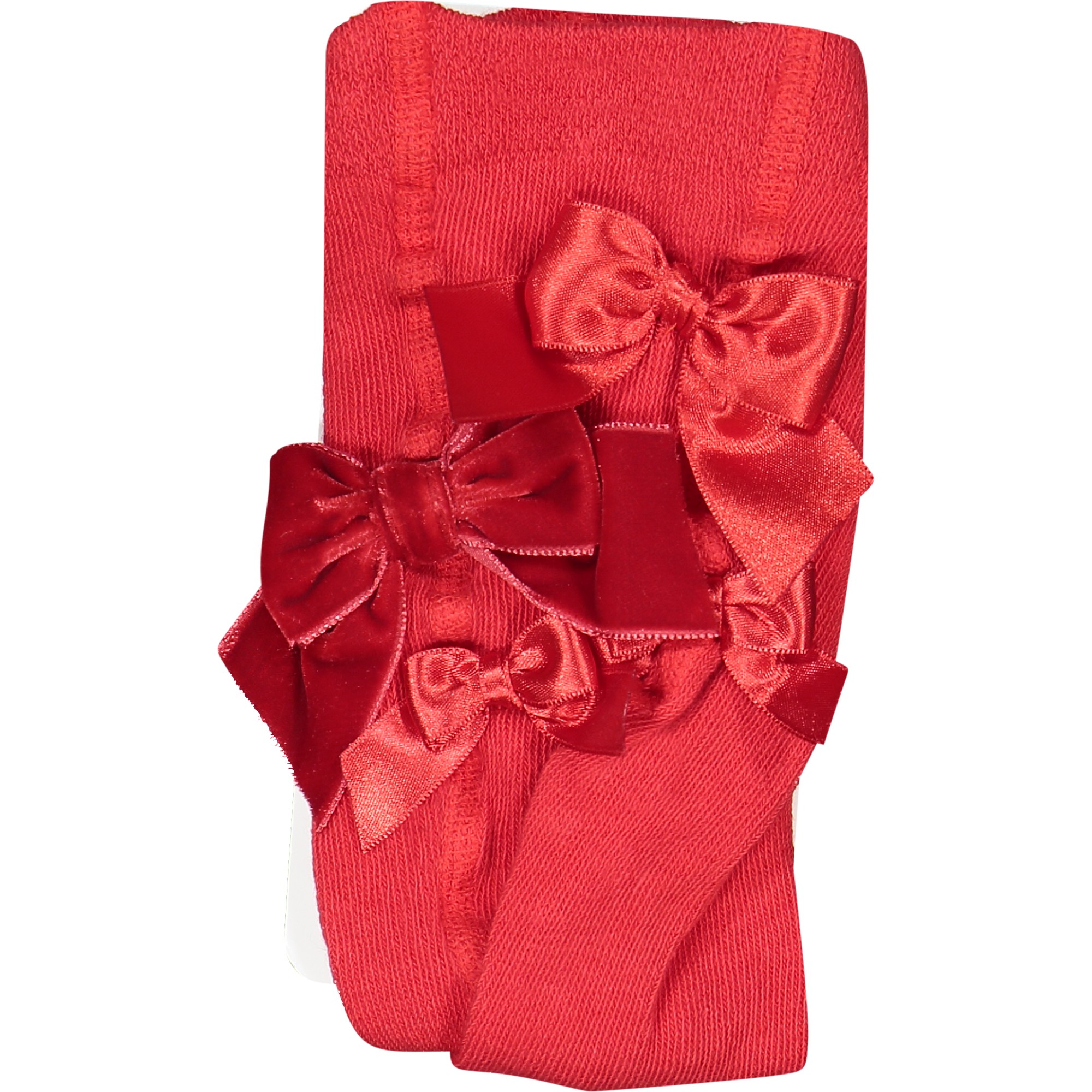 La Perla Baby Tights with Fancy Bow Detail in Red