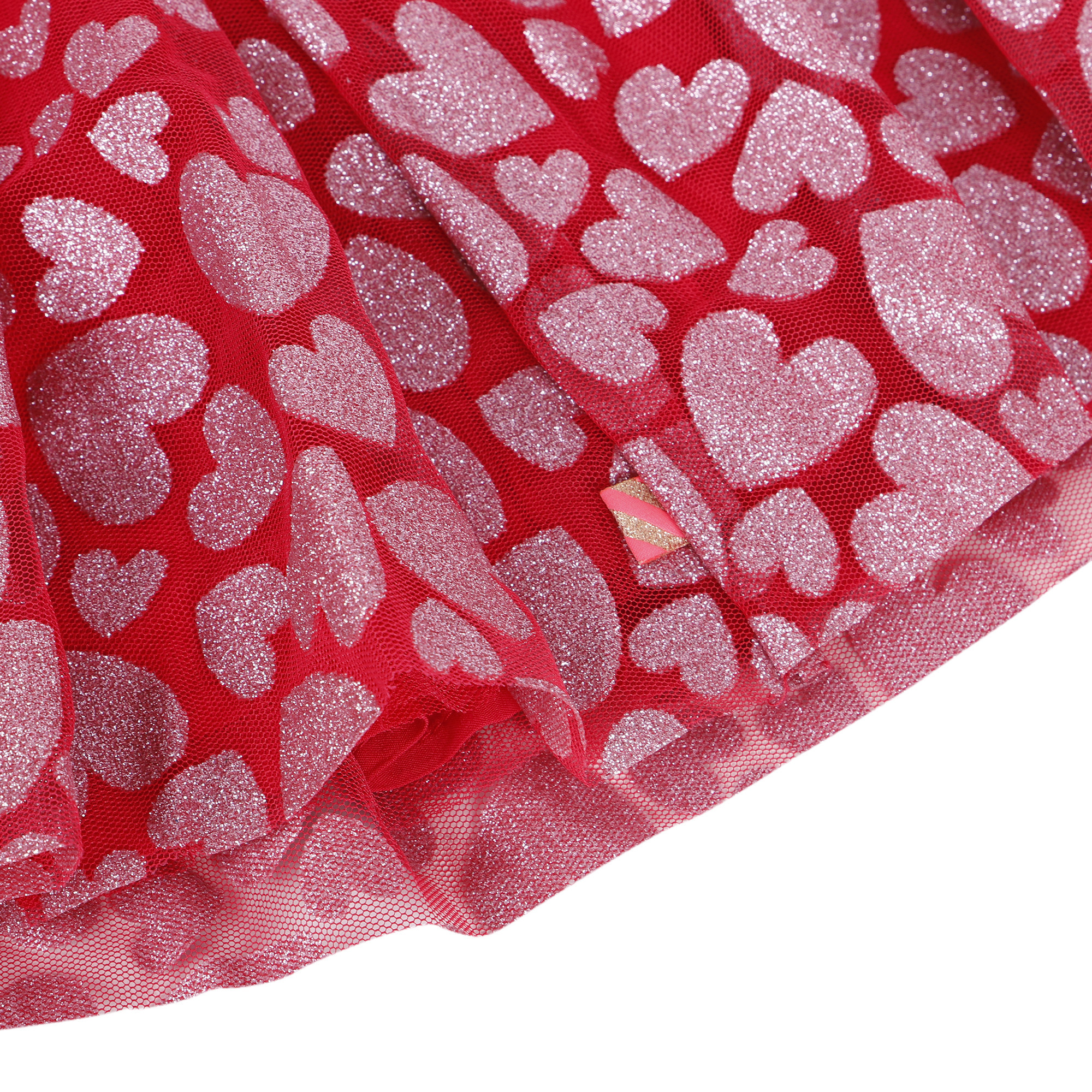 Billieblush Girls Glitter Heart Skirt in Red