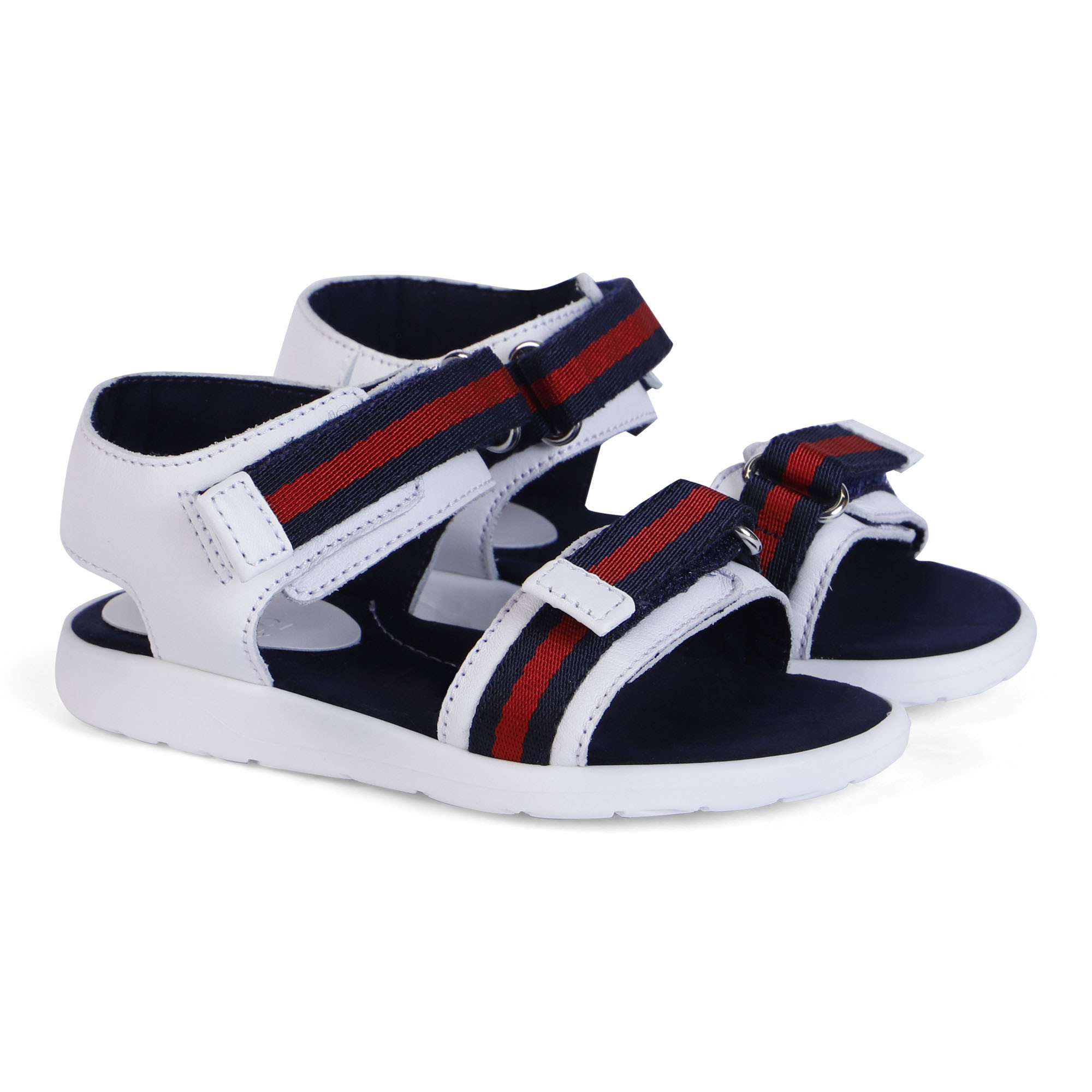  Gucci  Velcro Web Sandal  in White BAMBINIFASHION COM