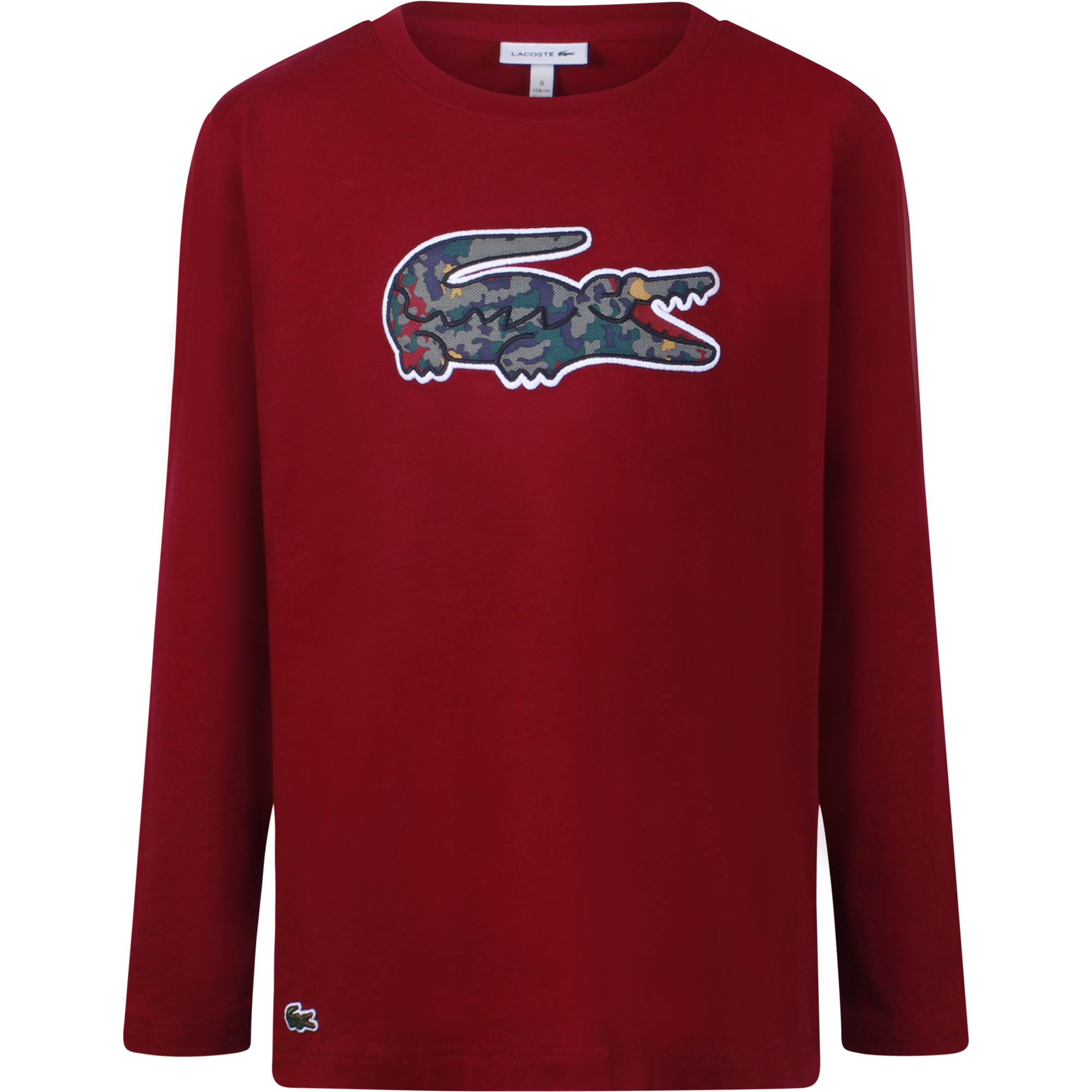 Lacoste Boys Long Sleeve Crocodile T Shirt In Red Bambinifashion Com