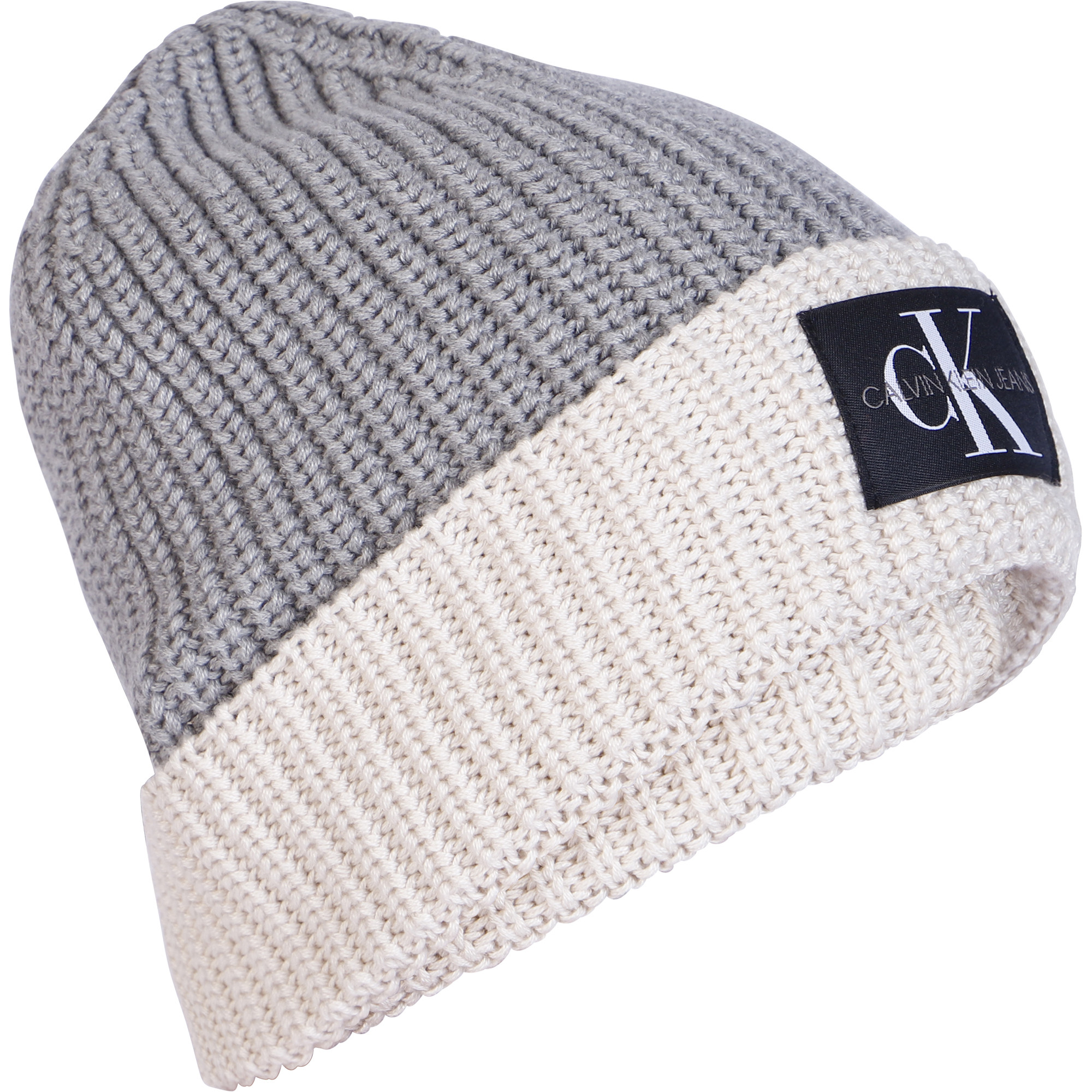 Calvin Klein Logo Beanie Hat in Grey 