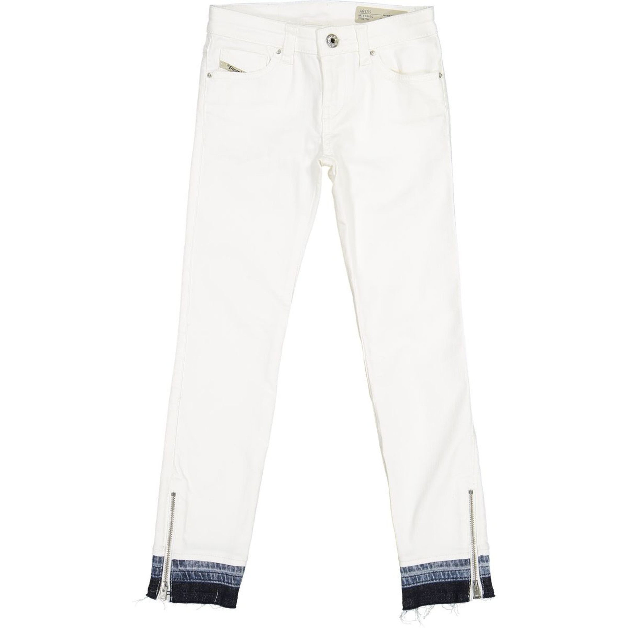 Diesel White jeans with zipper details for Girls