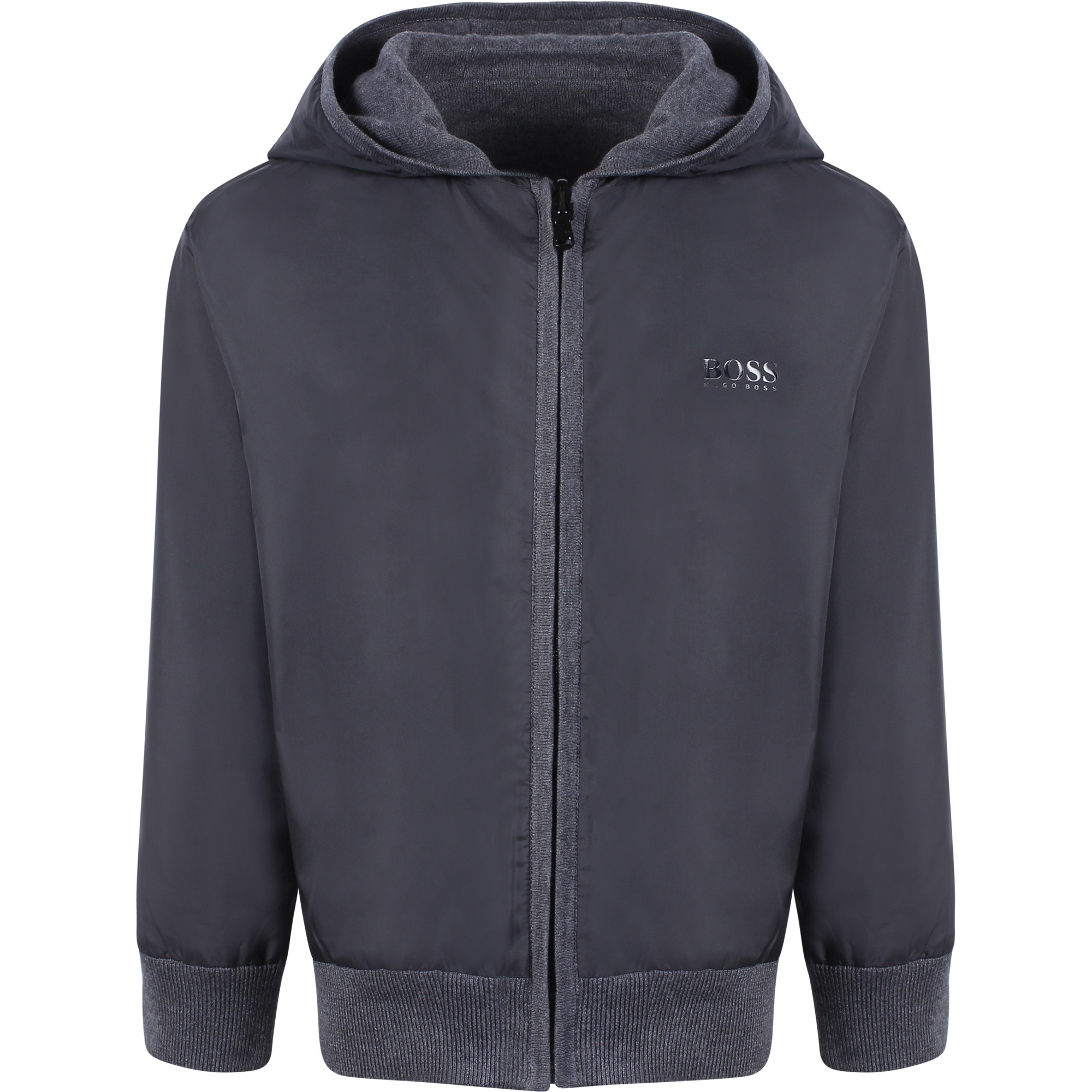 Boss Boys Reversible ZipUp Hoodie in Grey