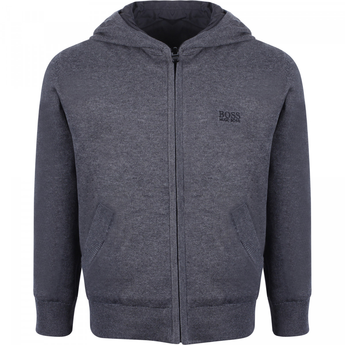 Boss Boys Reversible ZipUp Hoodie in Grey