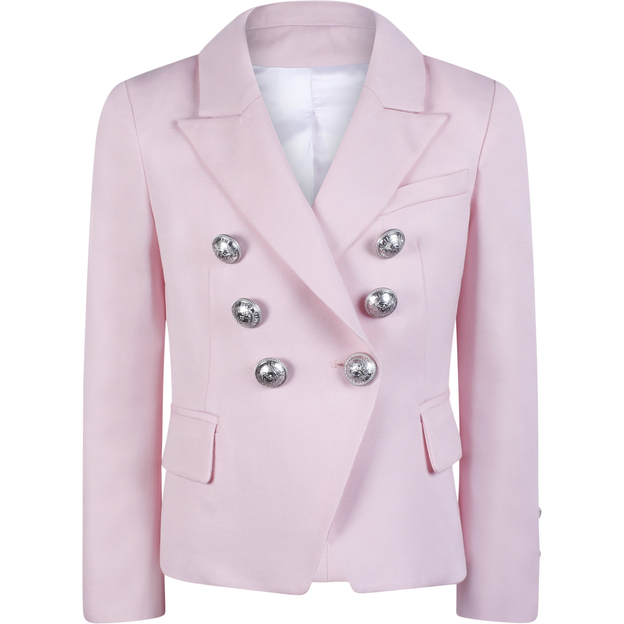 pink wool blazer