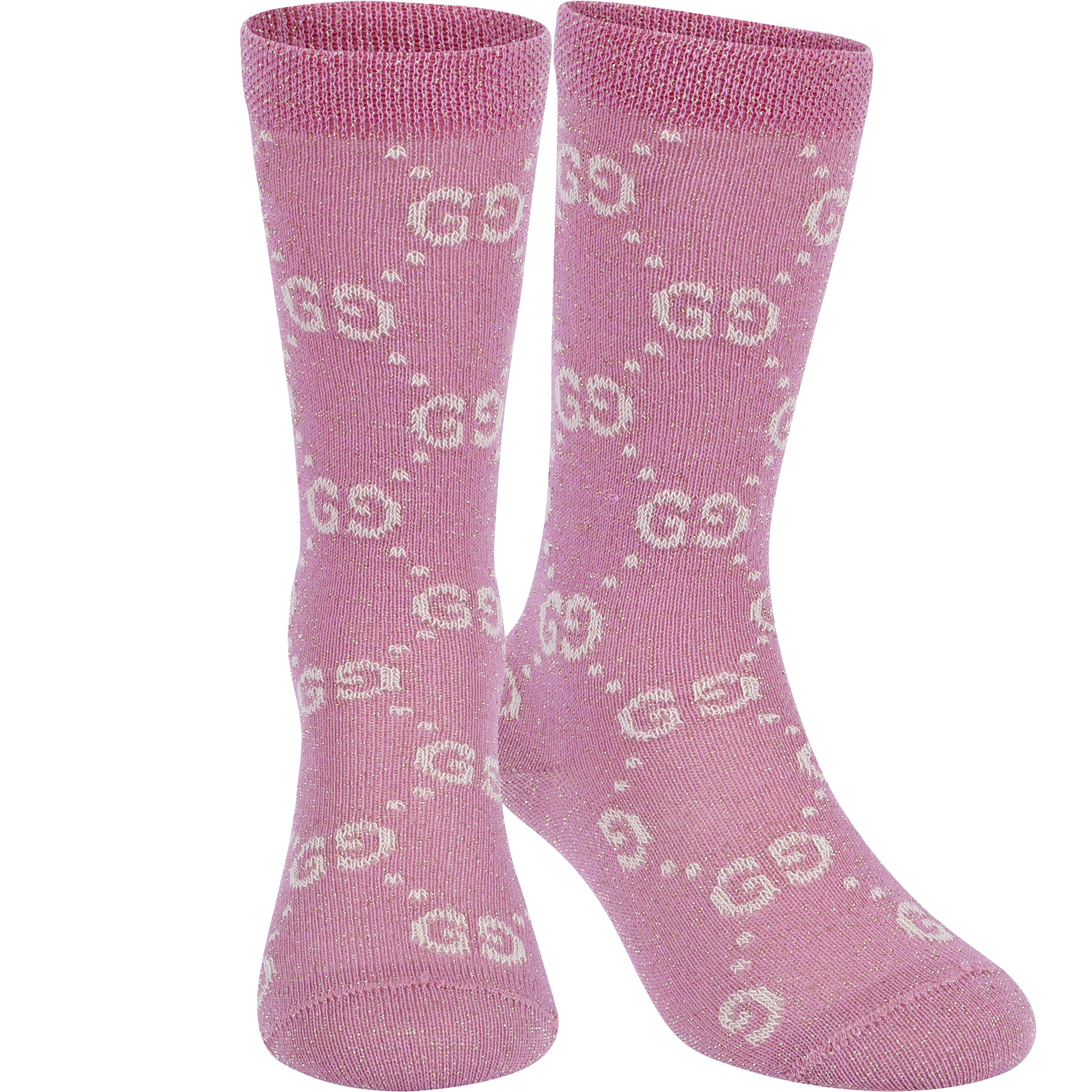 Gucci Sparkly "GG" Socks in Pink —