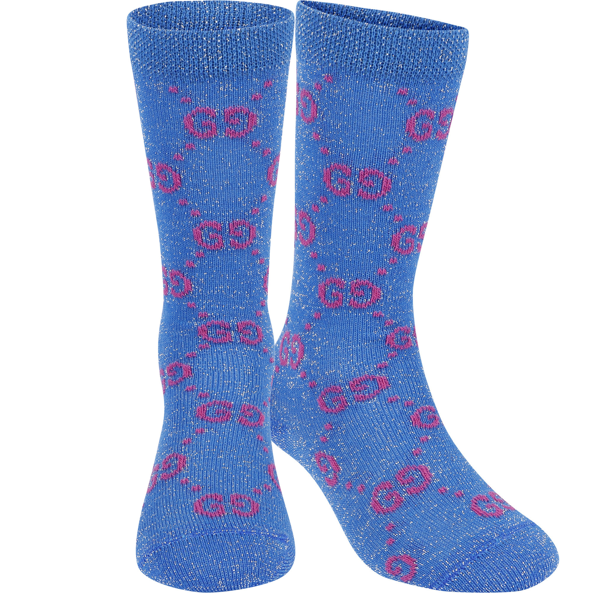 Gucci Sparkly "GG" Socks in Light Blue —