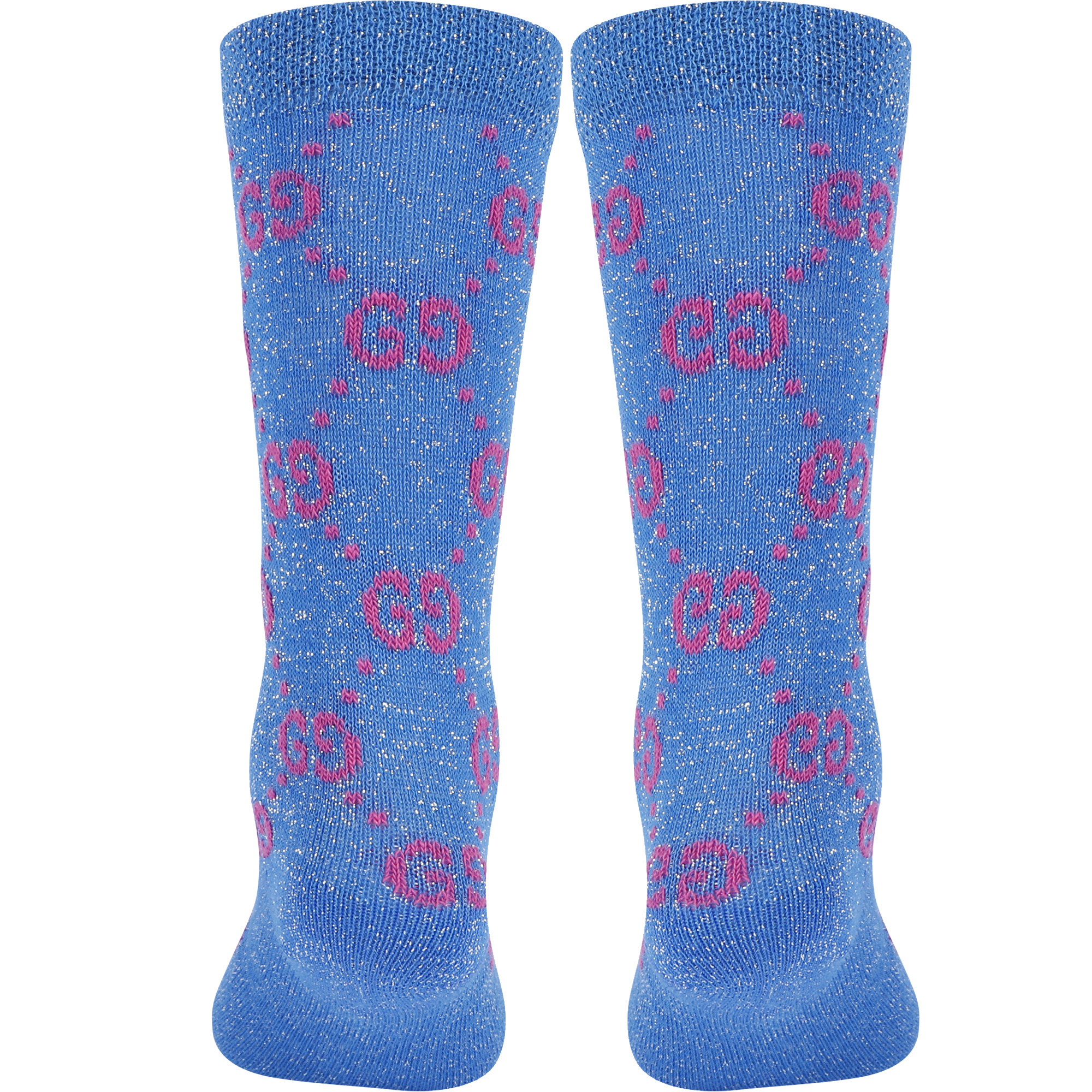 Gucci Sparkly "GG" Socks in Light Blue —