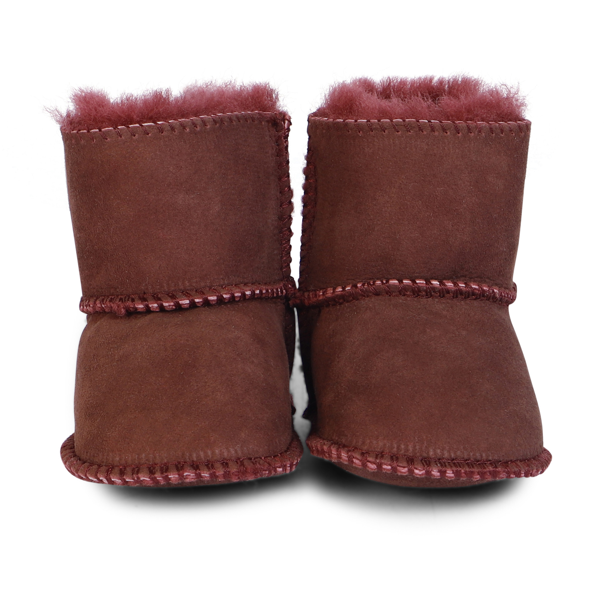 En Fant Baby Suede Fleece Boots in Burgundy