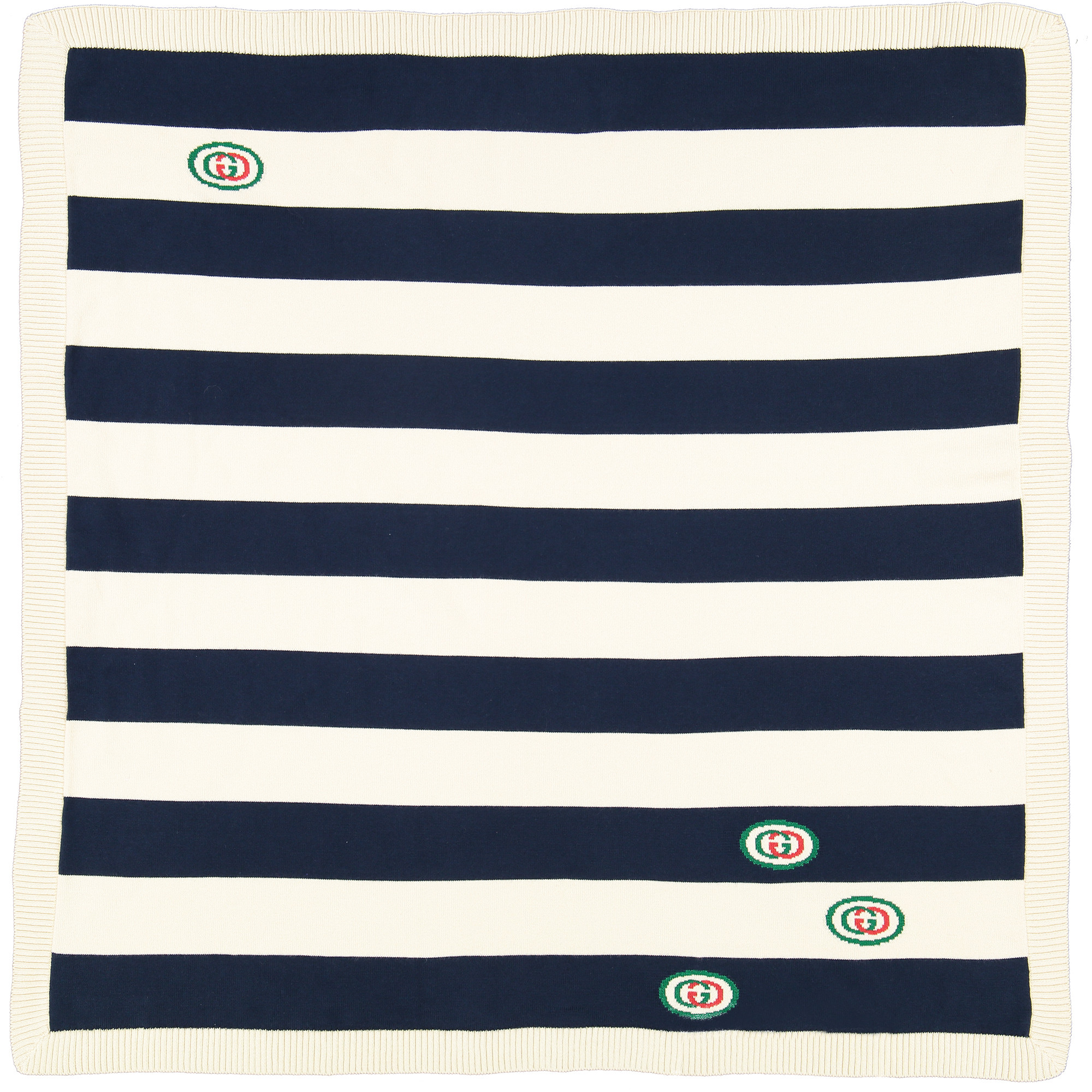 Gucci Striped Baby Blanket in Navy & Beige