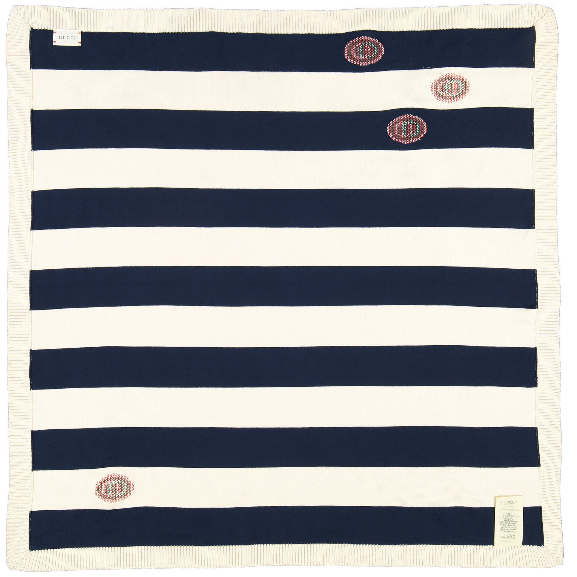 Gucci Striped Baby Blanket in Navy & Beige