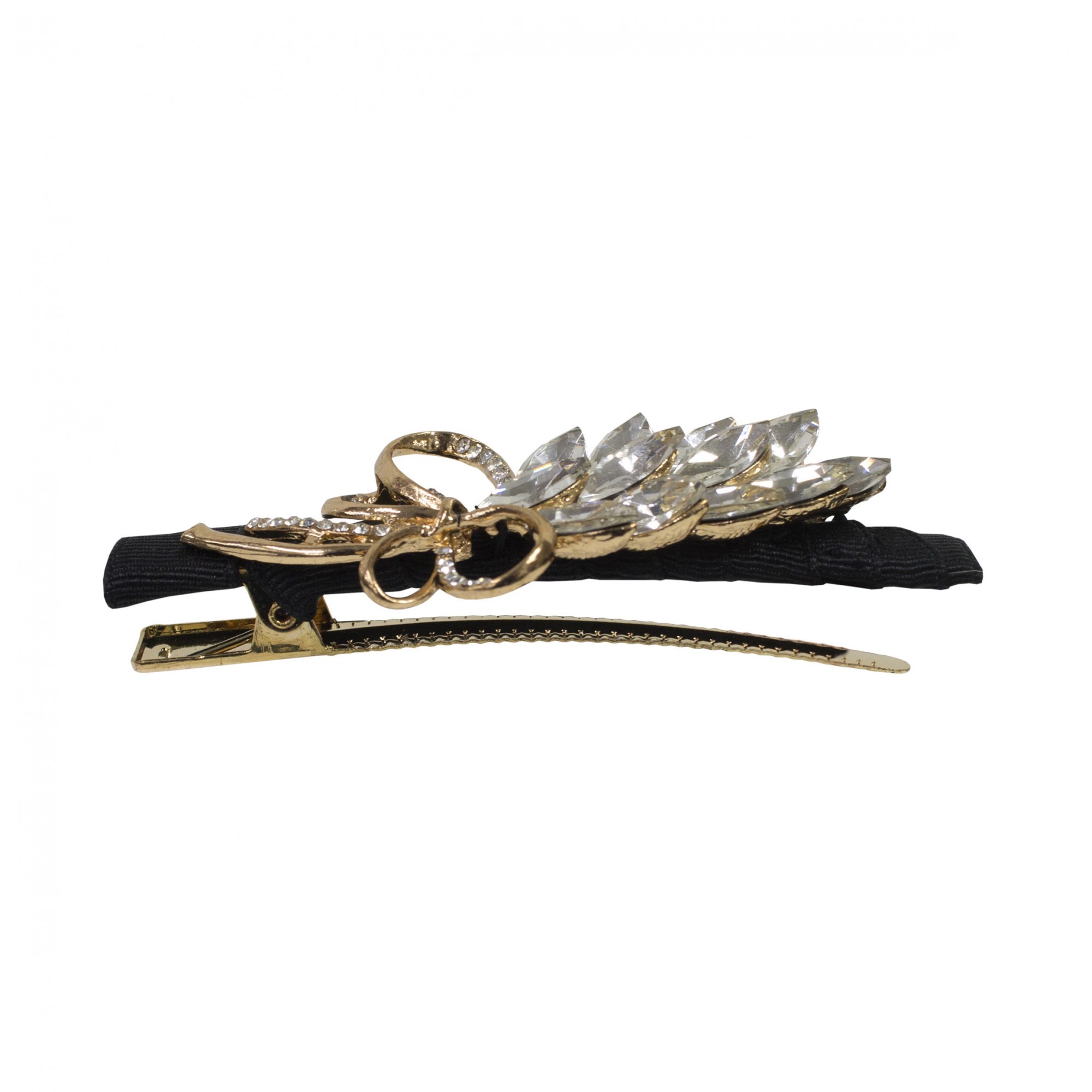 David Charles Girls Crystal Barrette in Black