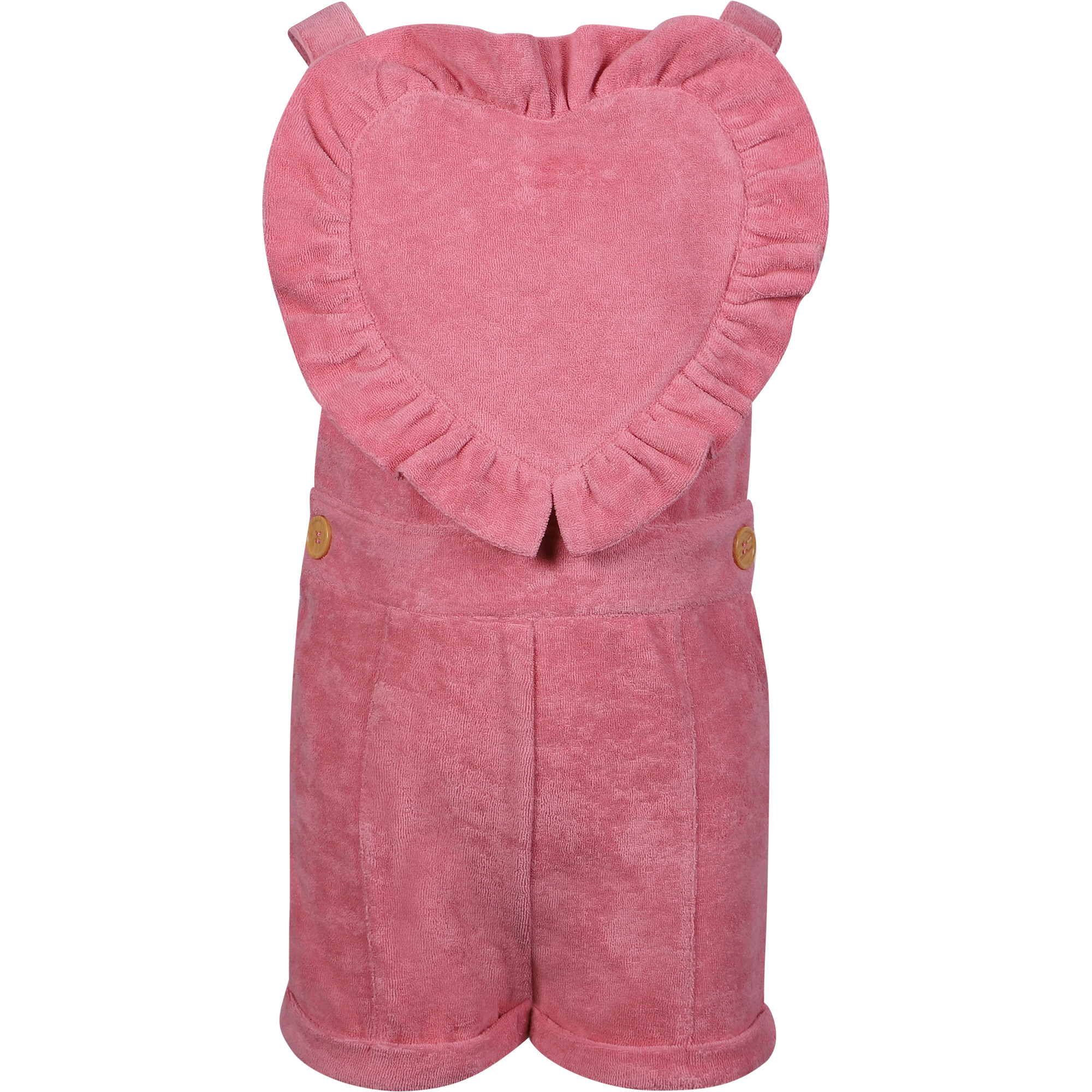 Rock Your Baby Girls Heart Overalls in Pink —