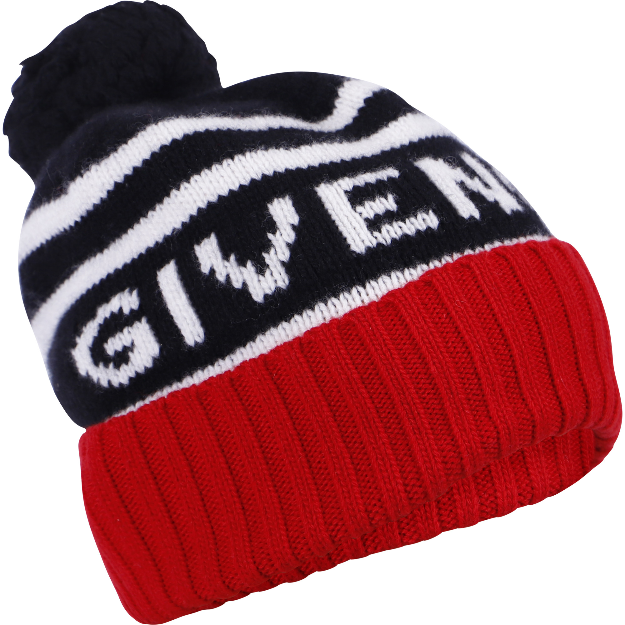 Givenchy Logo Beanie Hat with Pom Pom