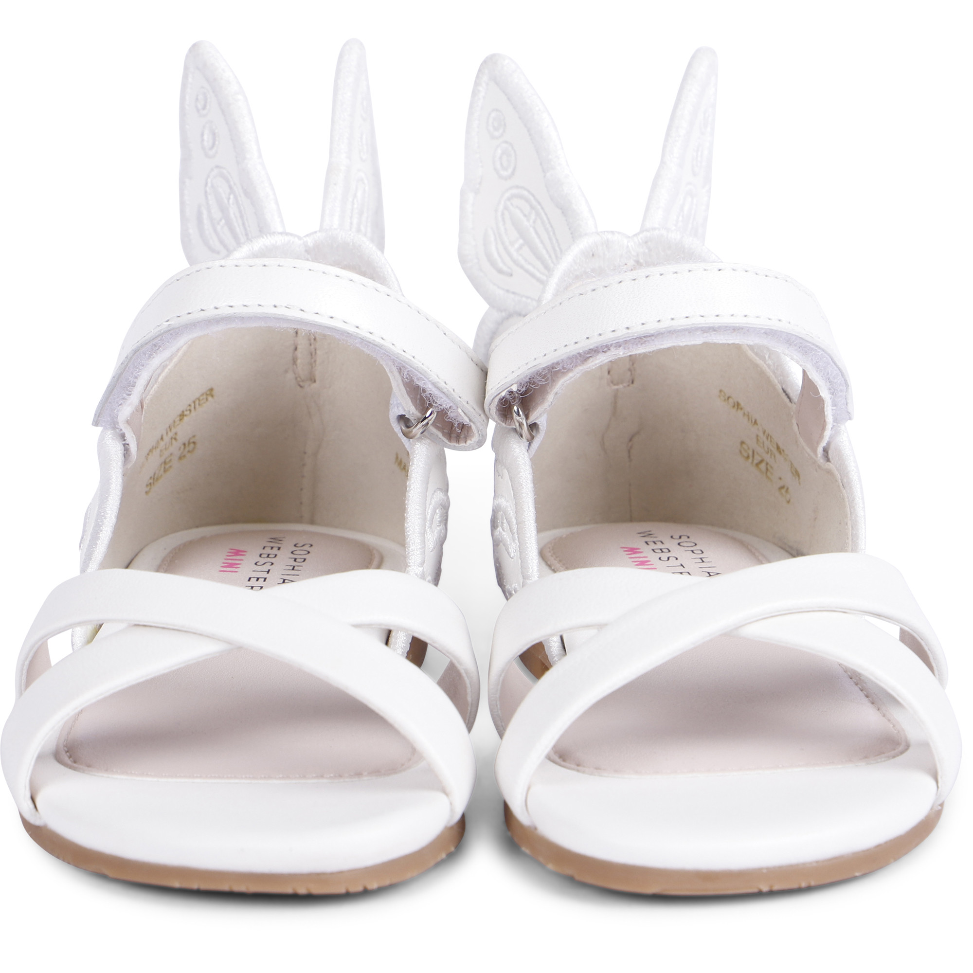 Sophia Webster Girls Embroidered Butterfly Sandals in White - BAMBINIFASHION.COM