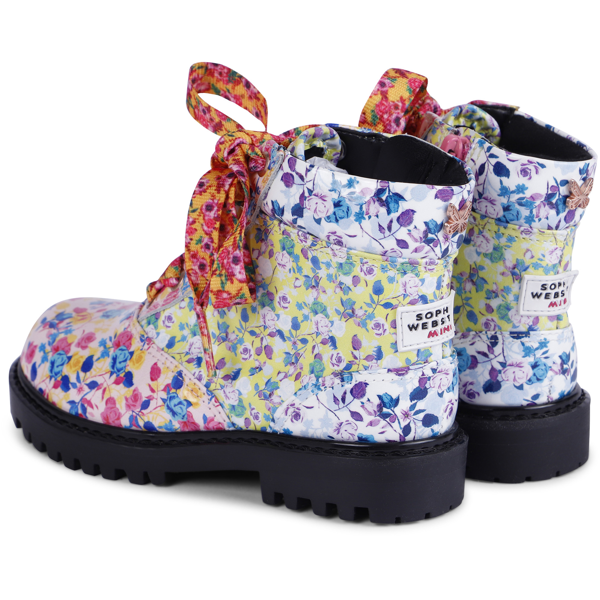 Sophia ster Girls LaceUp Floral Boots —