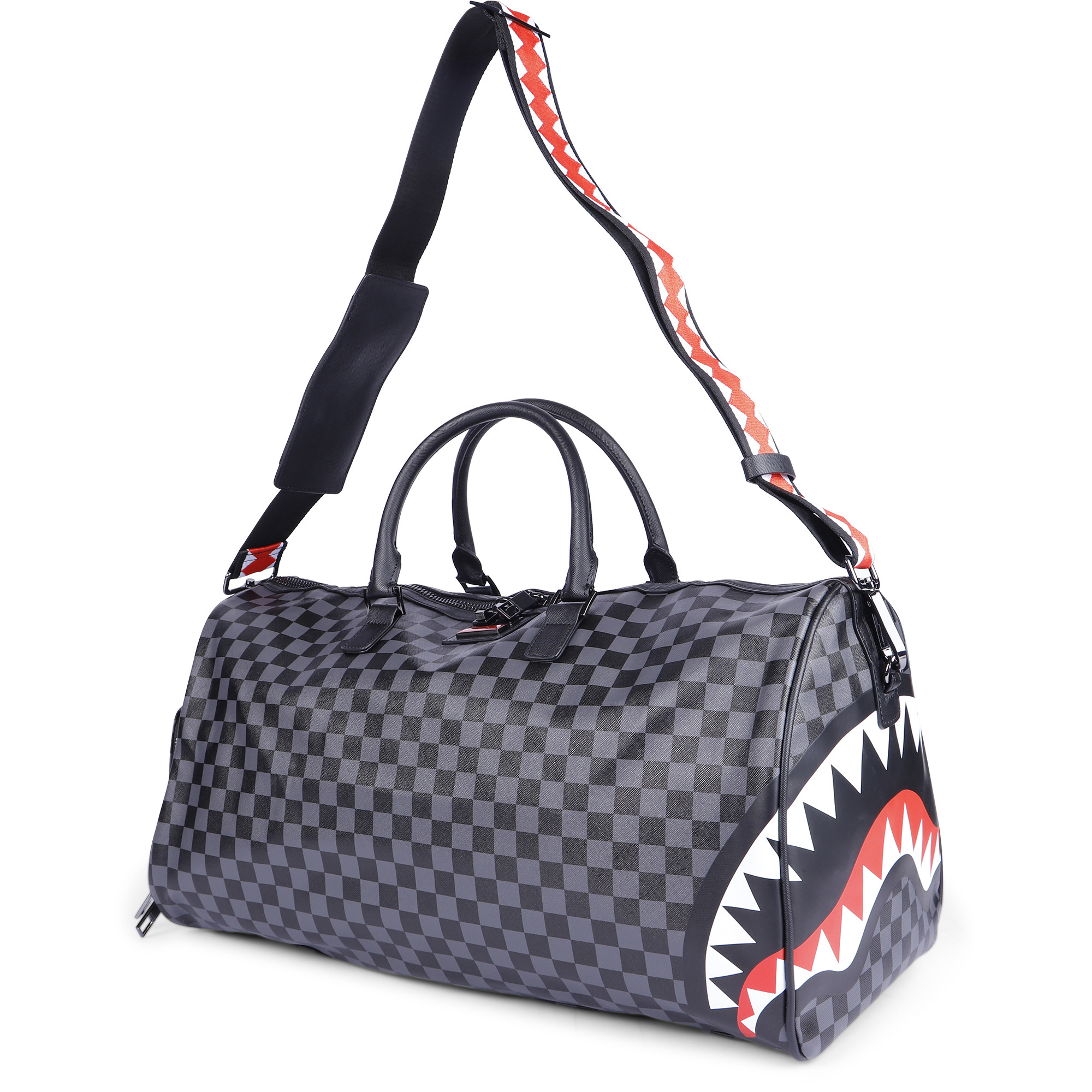 Sprayground Iridescent Black Leather Duffle Bag SEMA Data Coop