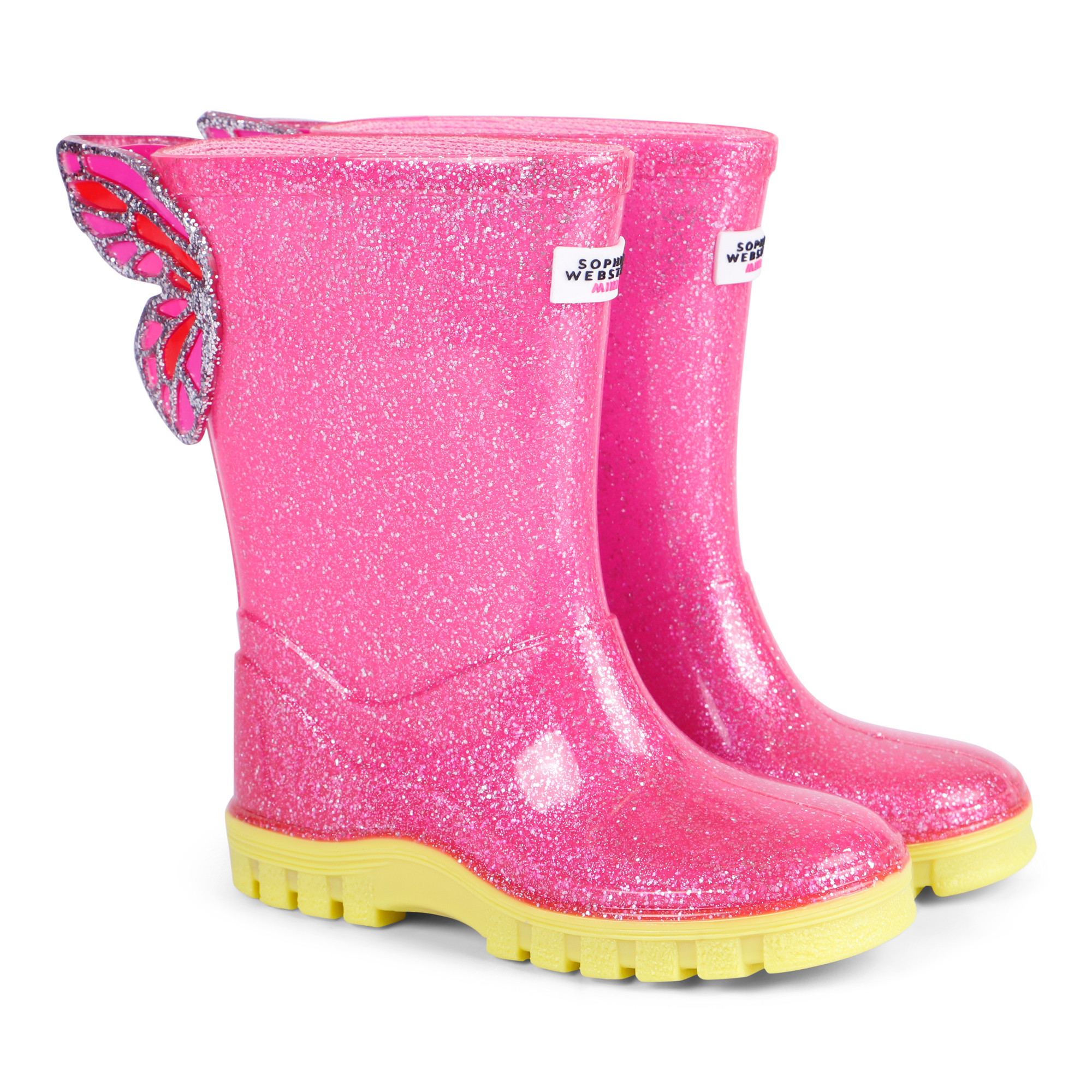Sophia Webster Girls Glitter Butterfly Rain Boots in Pink ...