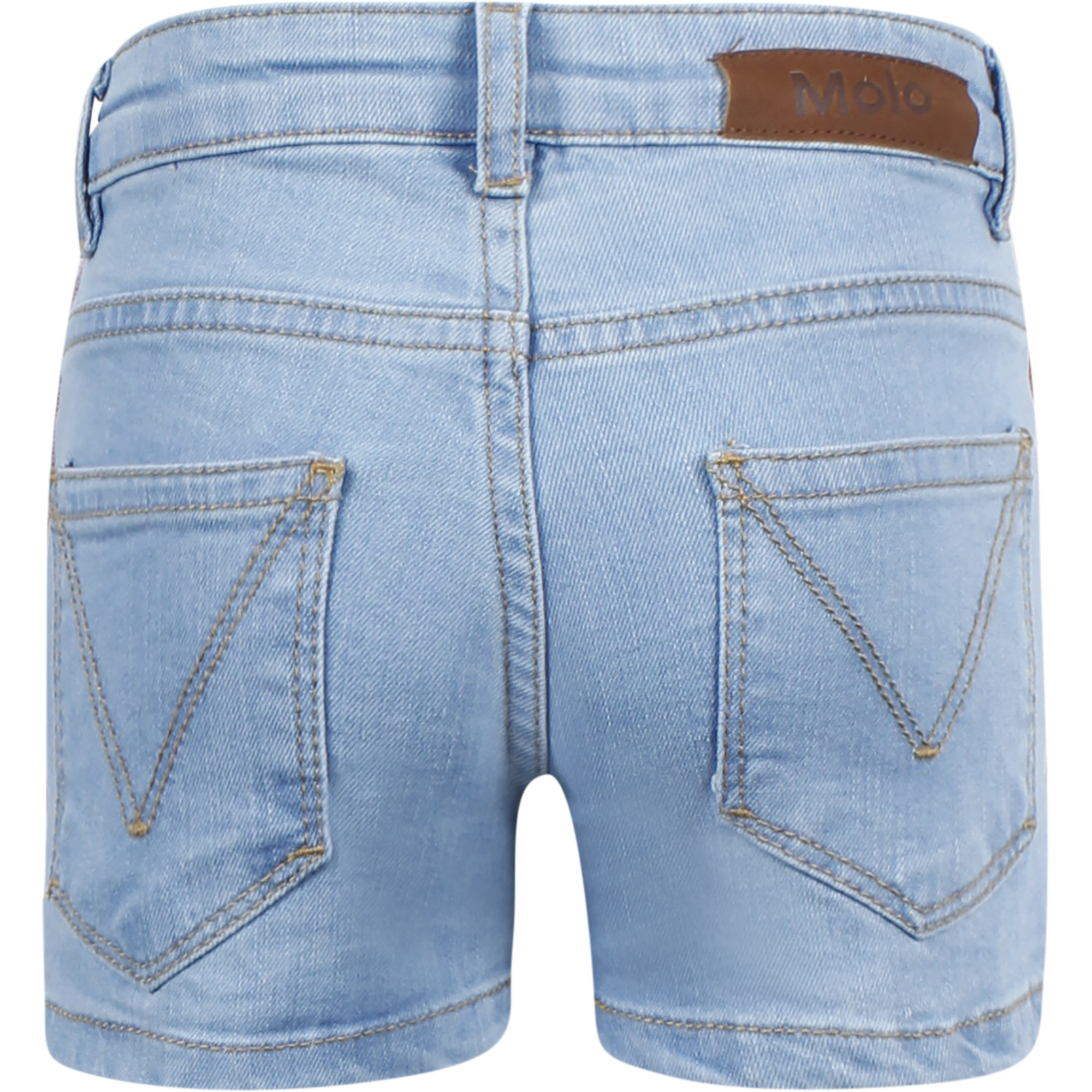 rainbow striped jean shorts