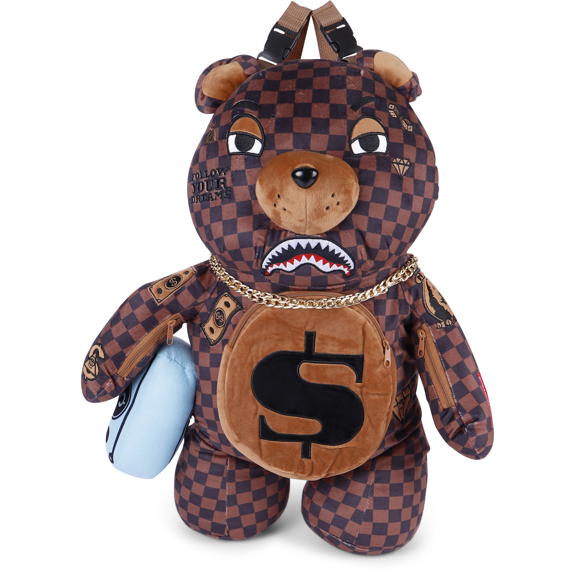 Sprayground Chequered Moneybear Backpack