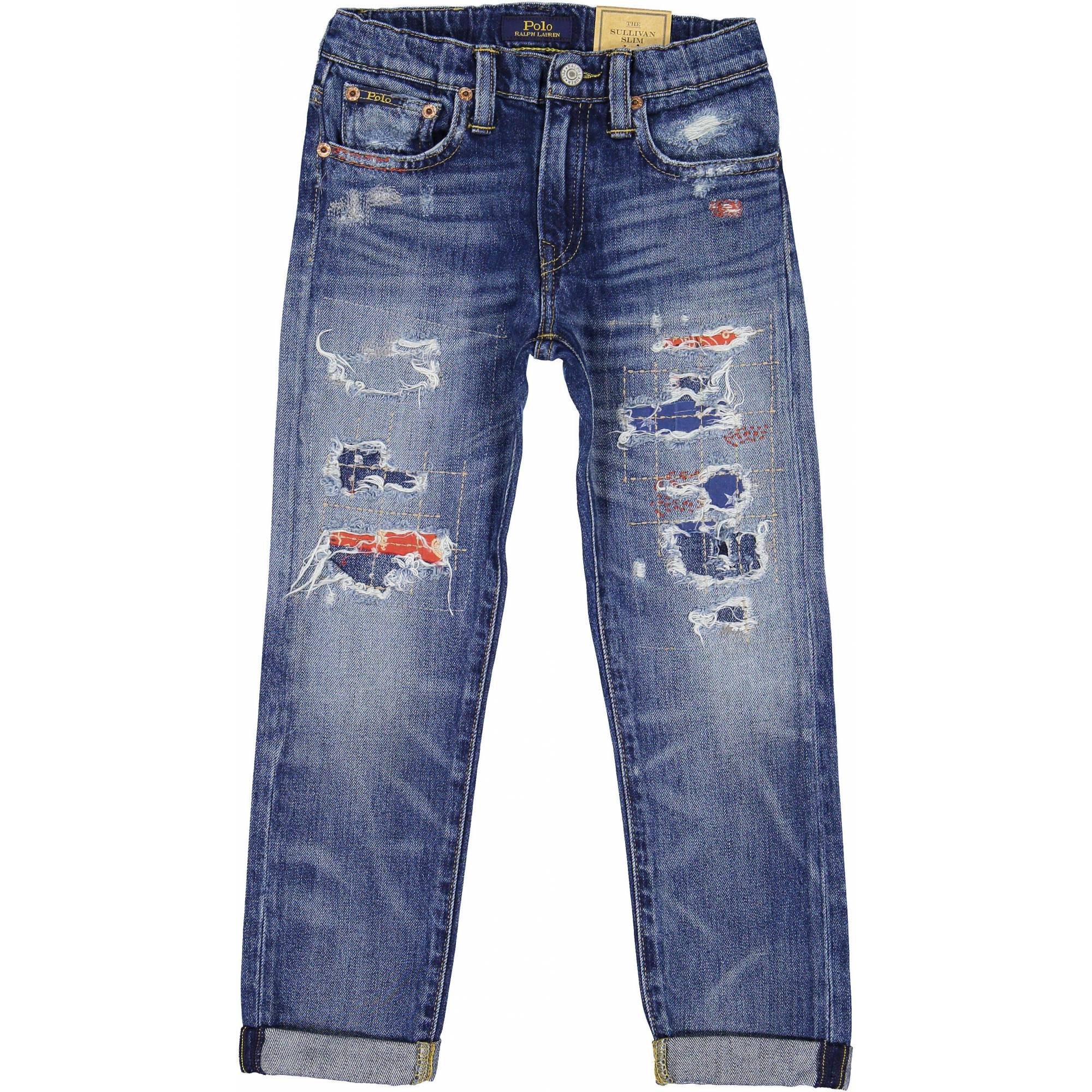 Ralph Lauren Boys Ripped "Mills Wash" Jeans