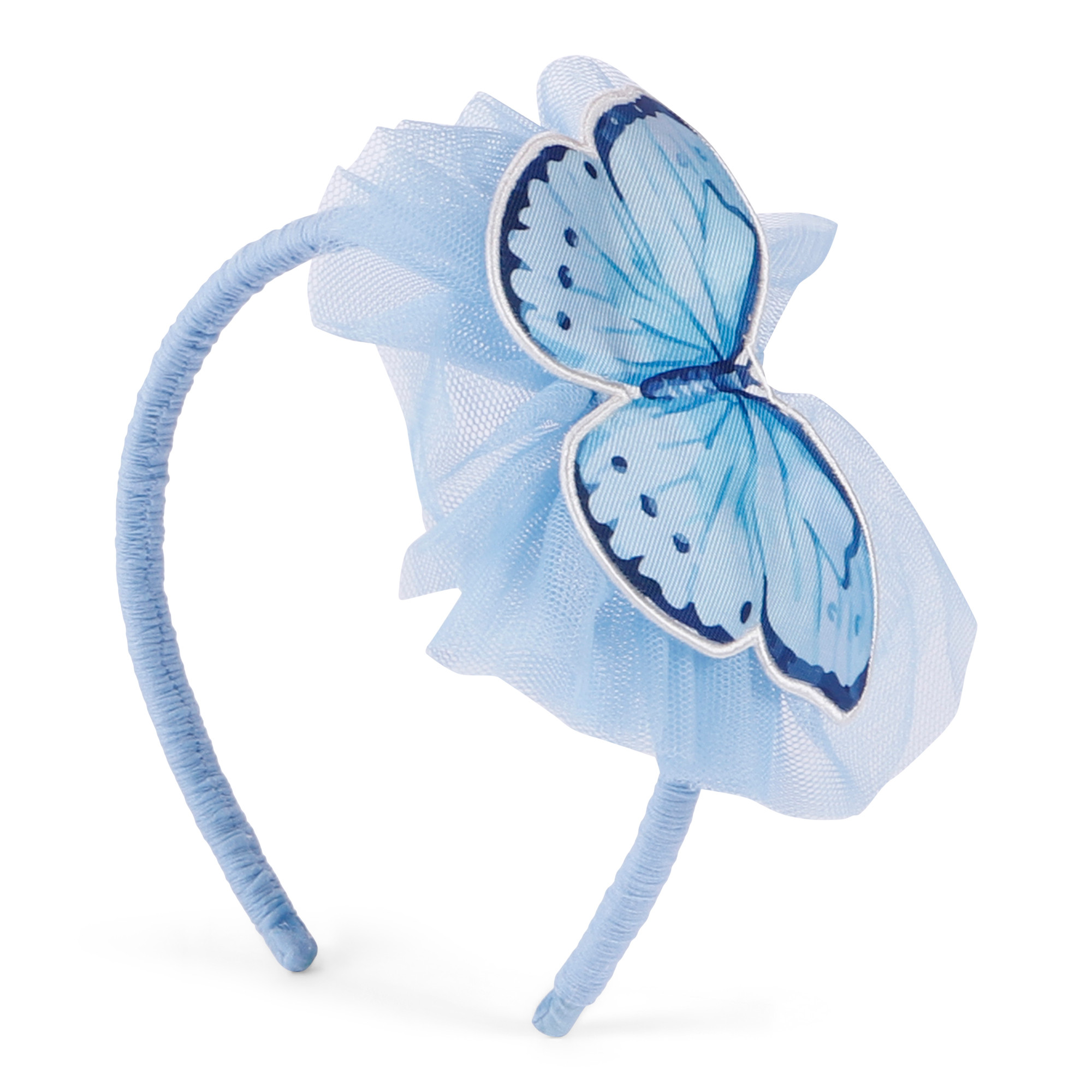 Charabia Girls' Butterfly Headband in Blue