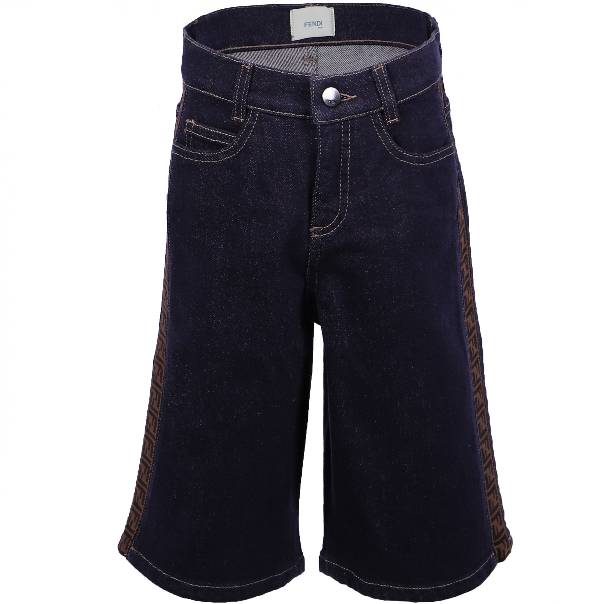 Fendi Boys' Denim Shorts in Navy —