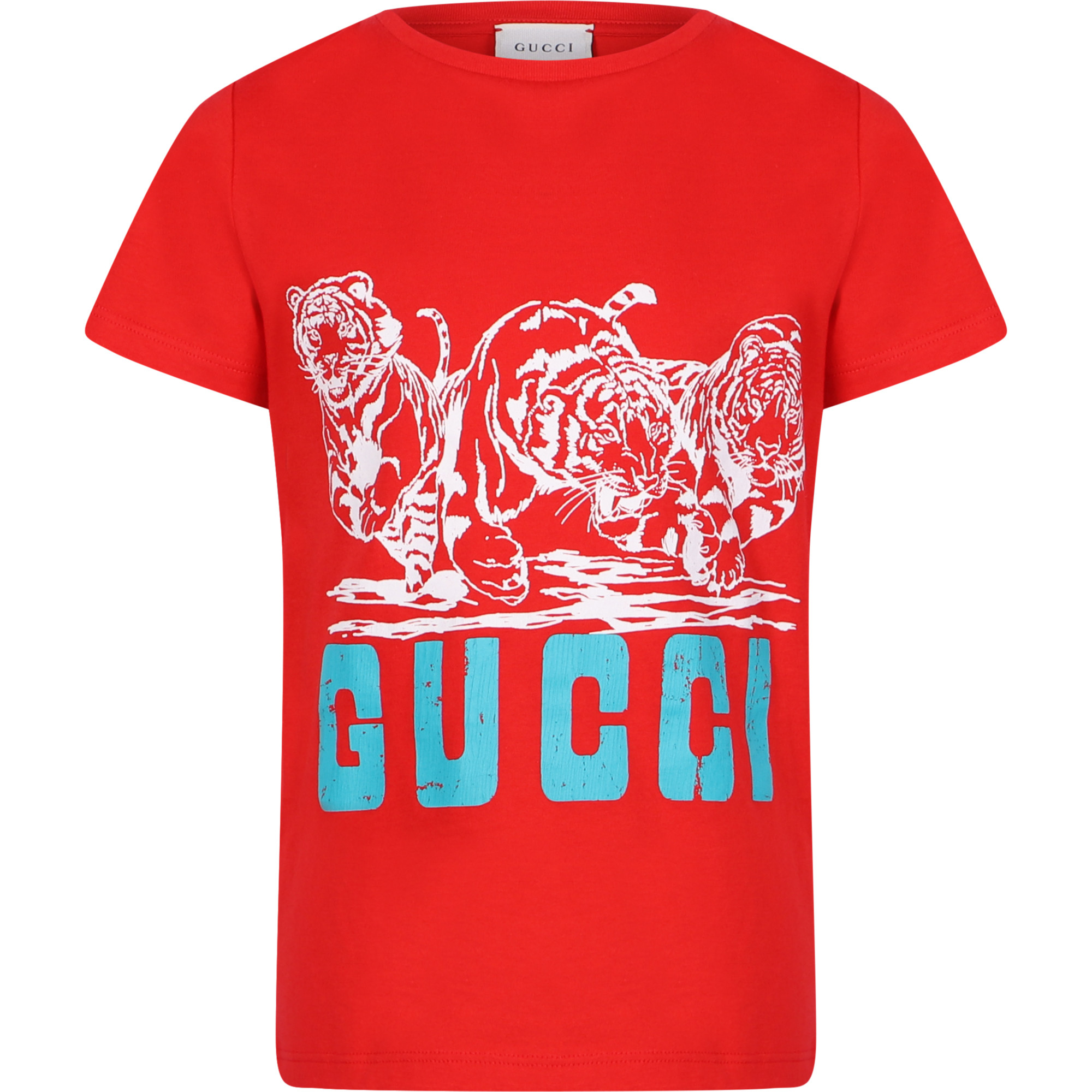 Gucci Boys' Tiger Print TShirt in Red —
