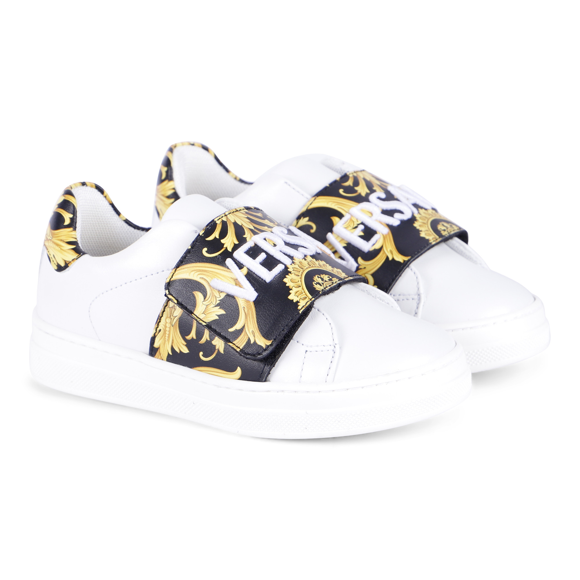 Versace Monogram Sneakers in White —