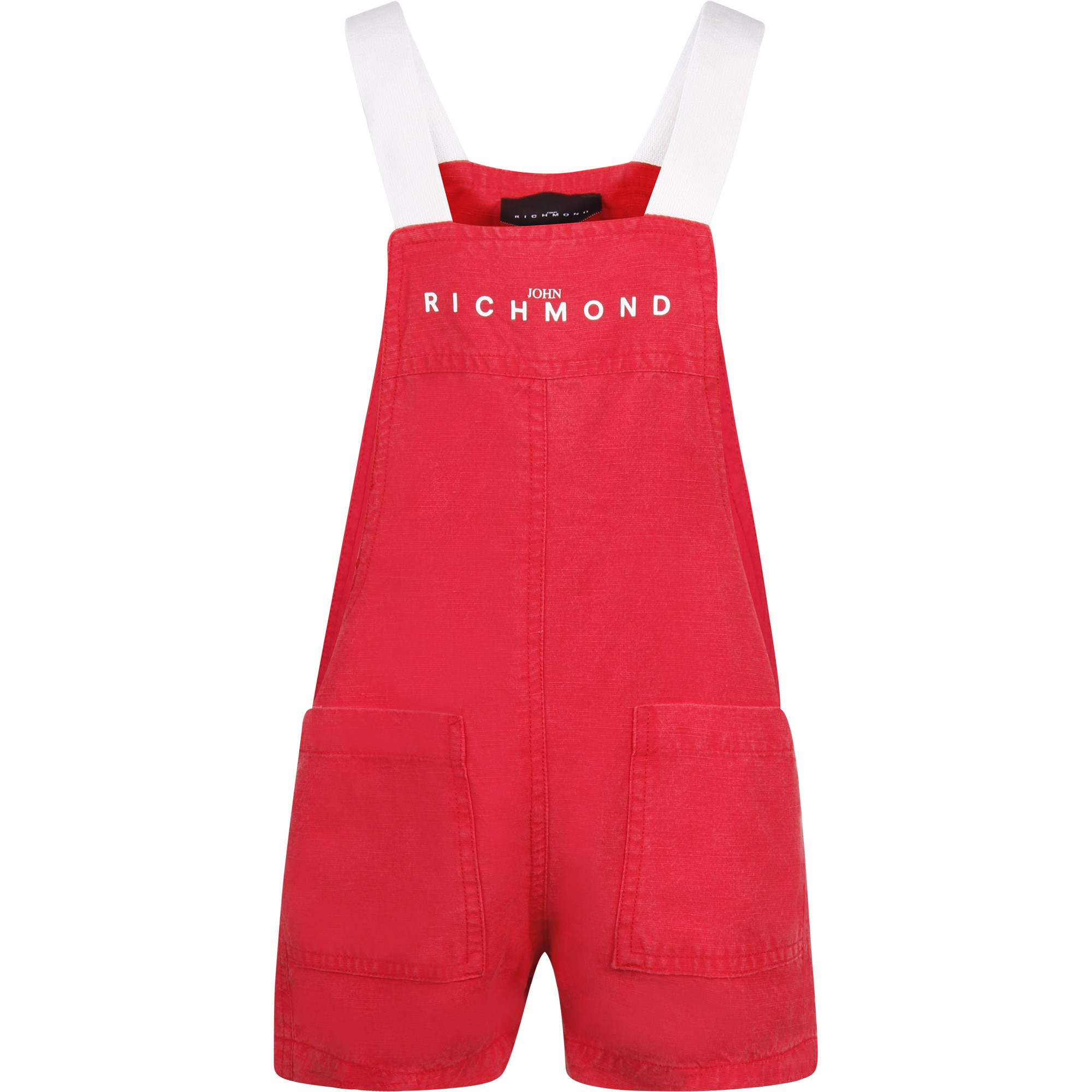 John Richmond Boys' Monogram Overalls in Red —
