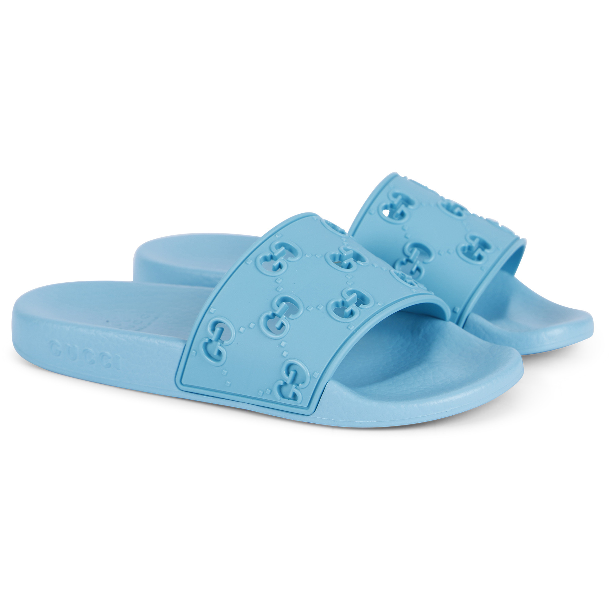 sass rhinestone logo slide sandals