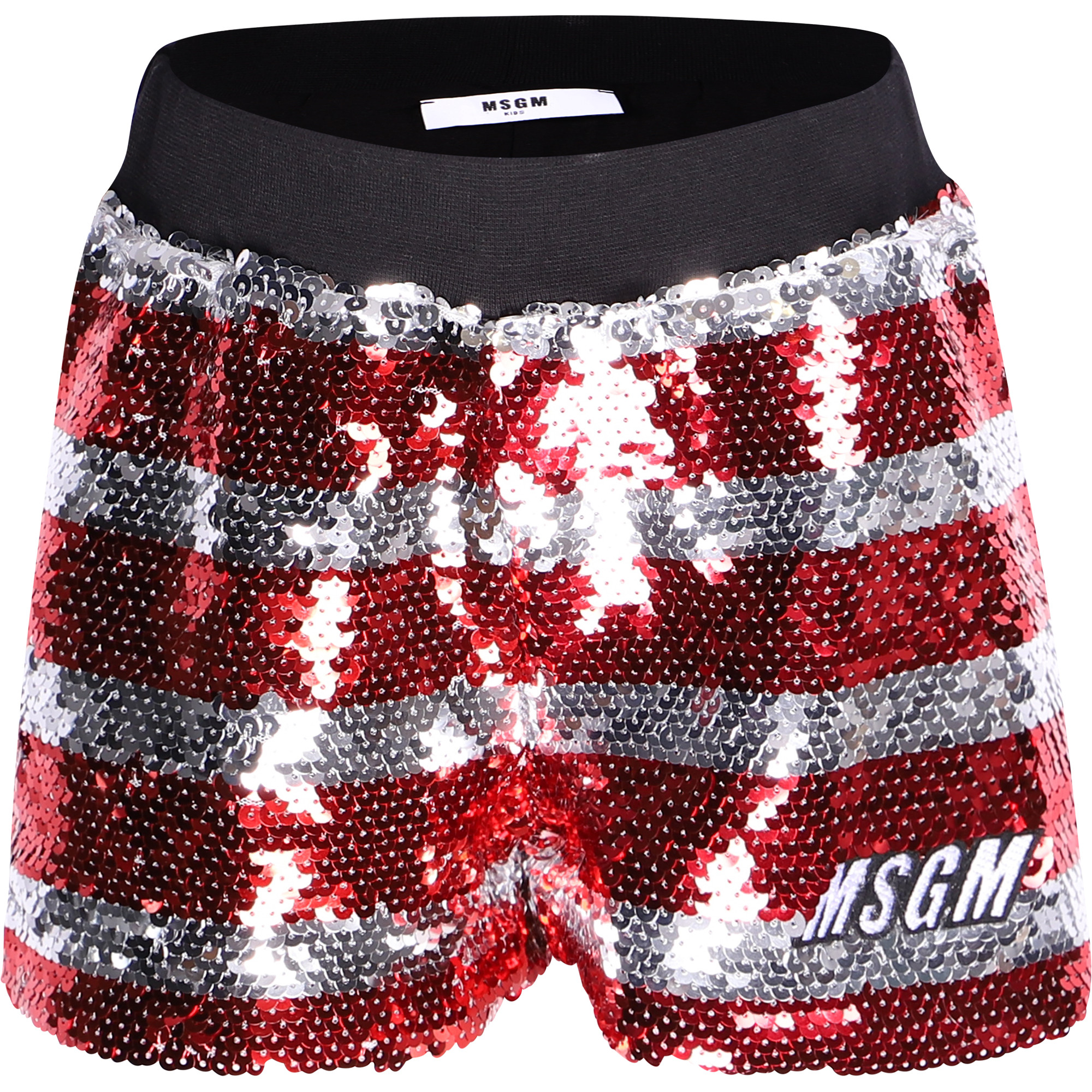 red sequin shorts