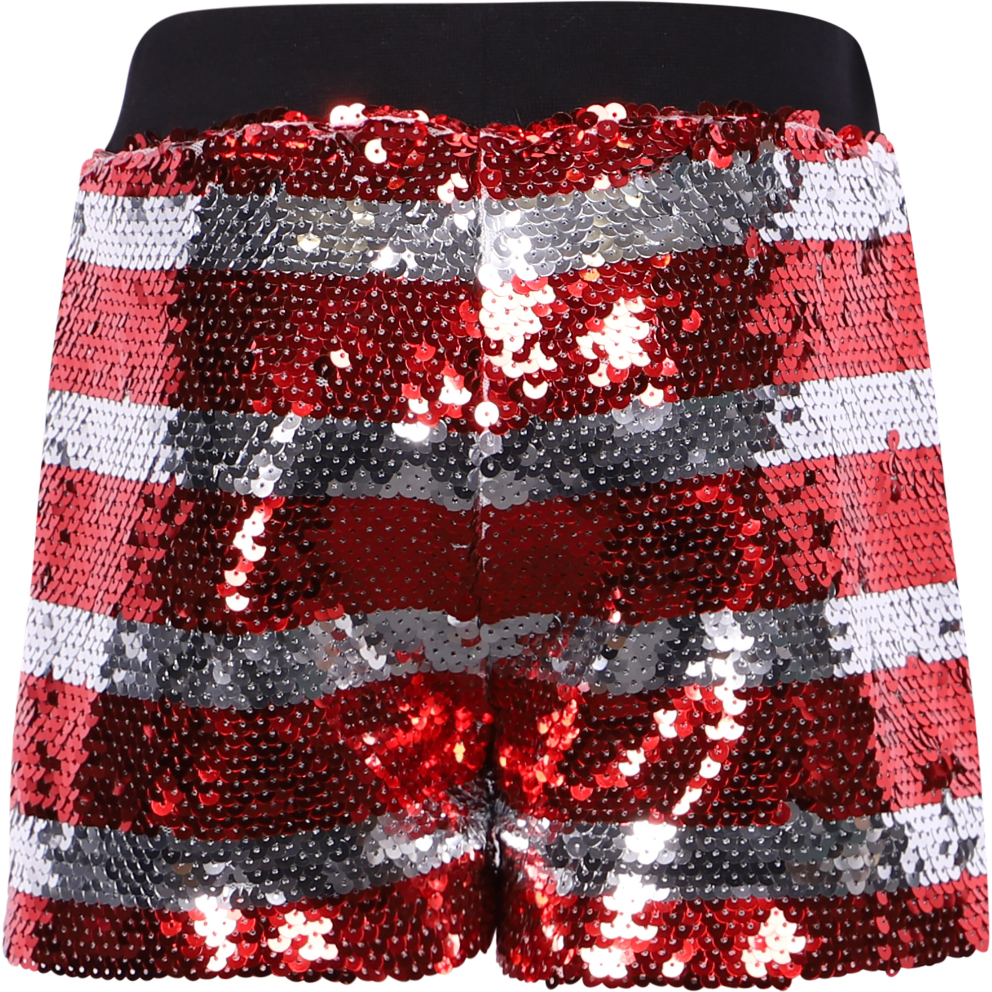 MSGM Girls' Sequin Shorts in Red
