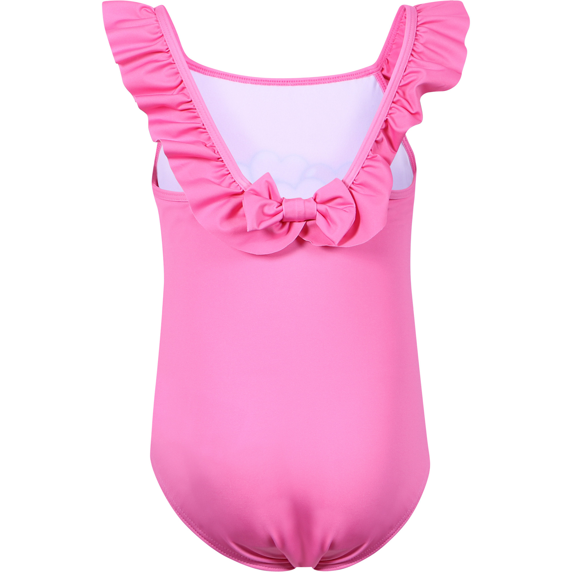 Moschino Girls' Ruffled Logo Tankini in Pink