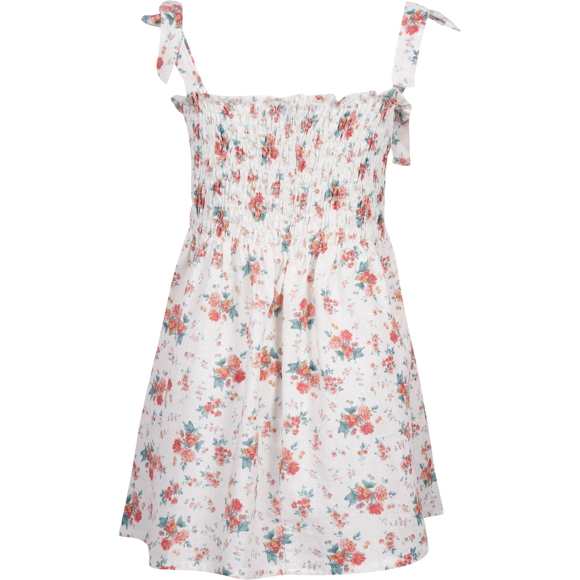 Tocoto Vintage Girls' Floral Skirt in White