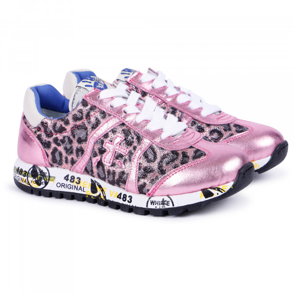 Girls' Leopard Print Sneakers in Pink