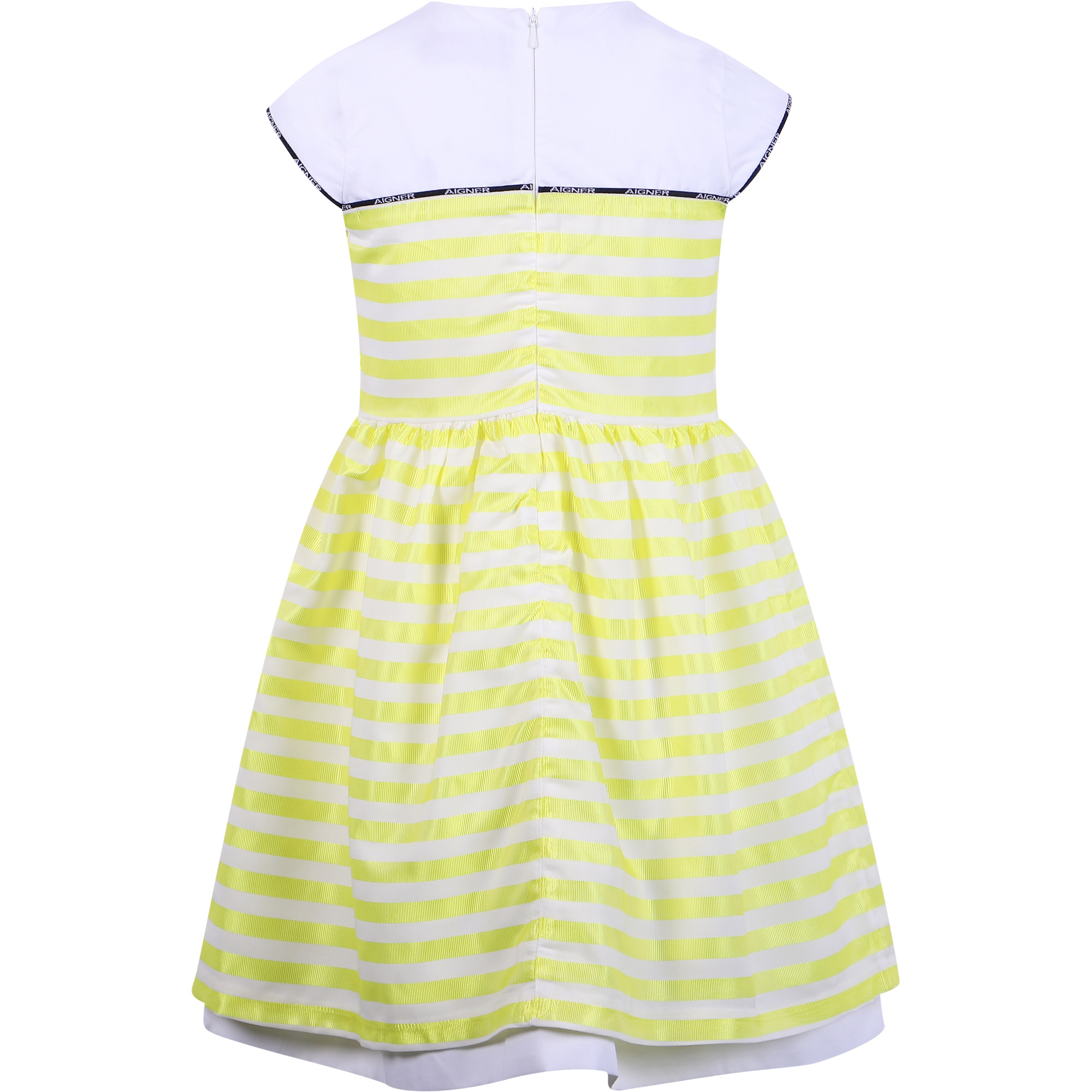 yellow and white striped dress