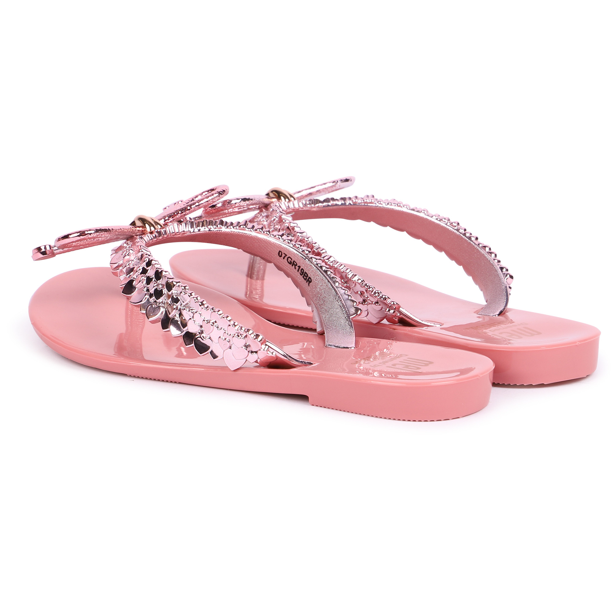 Mini Melissa Glitter Tie FlipFlops in Pink