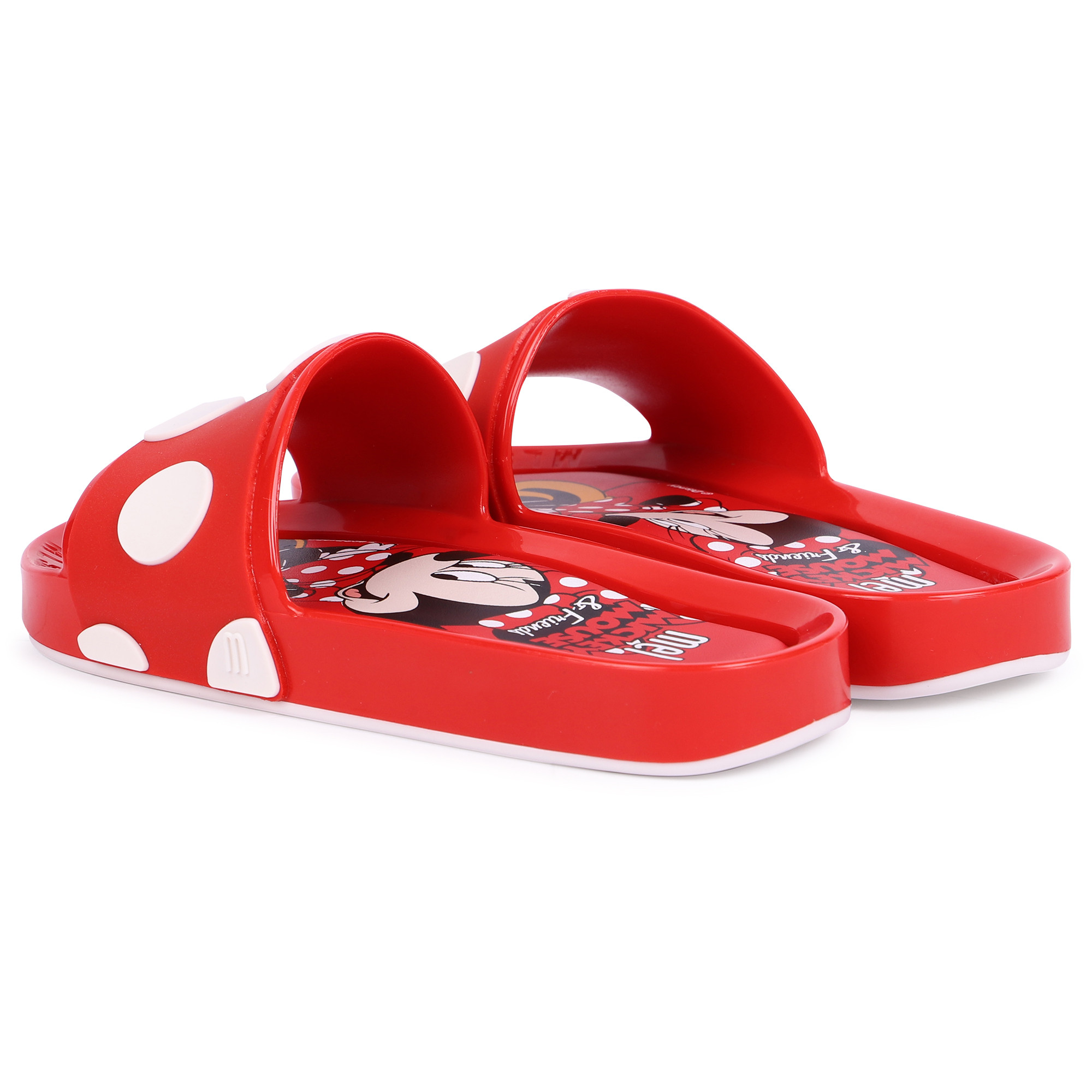 Mini Melissa Minnie Mouse Slide Sandals in Red