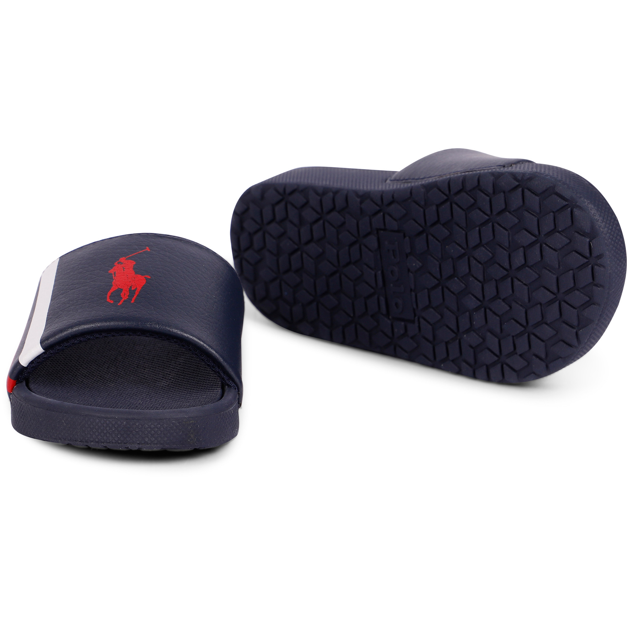 Polo Ralph Lauren Logo Slide Sandals in Navy Blue â BAMBINIFASHION.COM