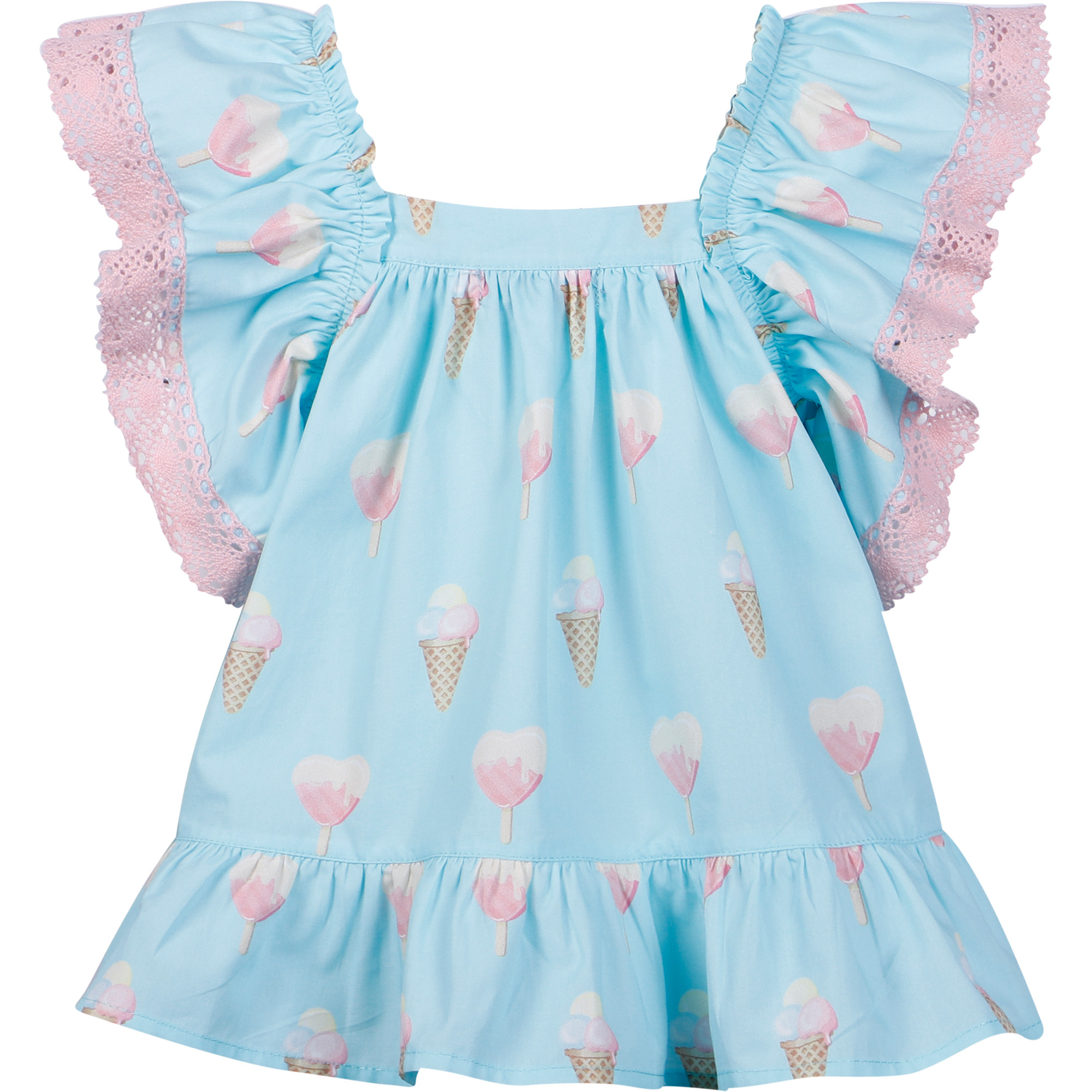 Phi Clothing IceCream Print Dress in Blue