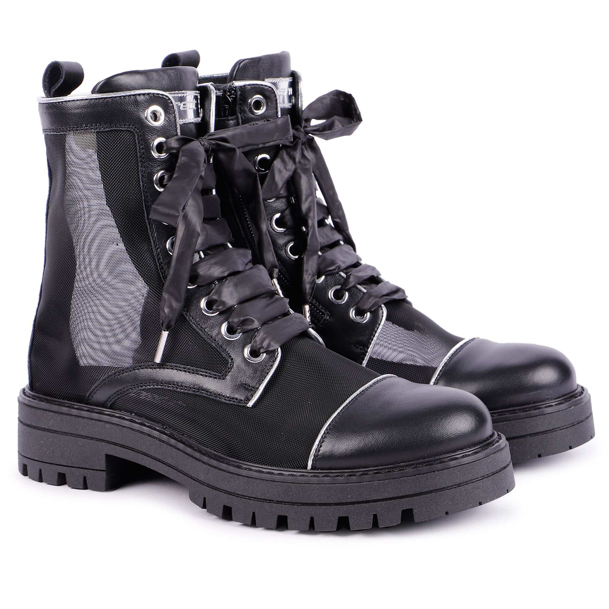 Jarrett Mesh Fabric Spring Boots in Black —