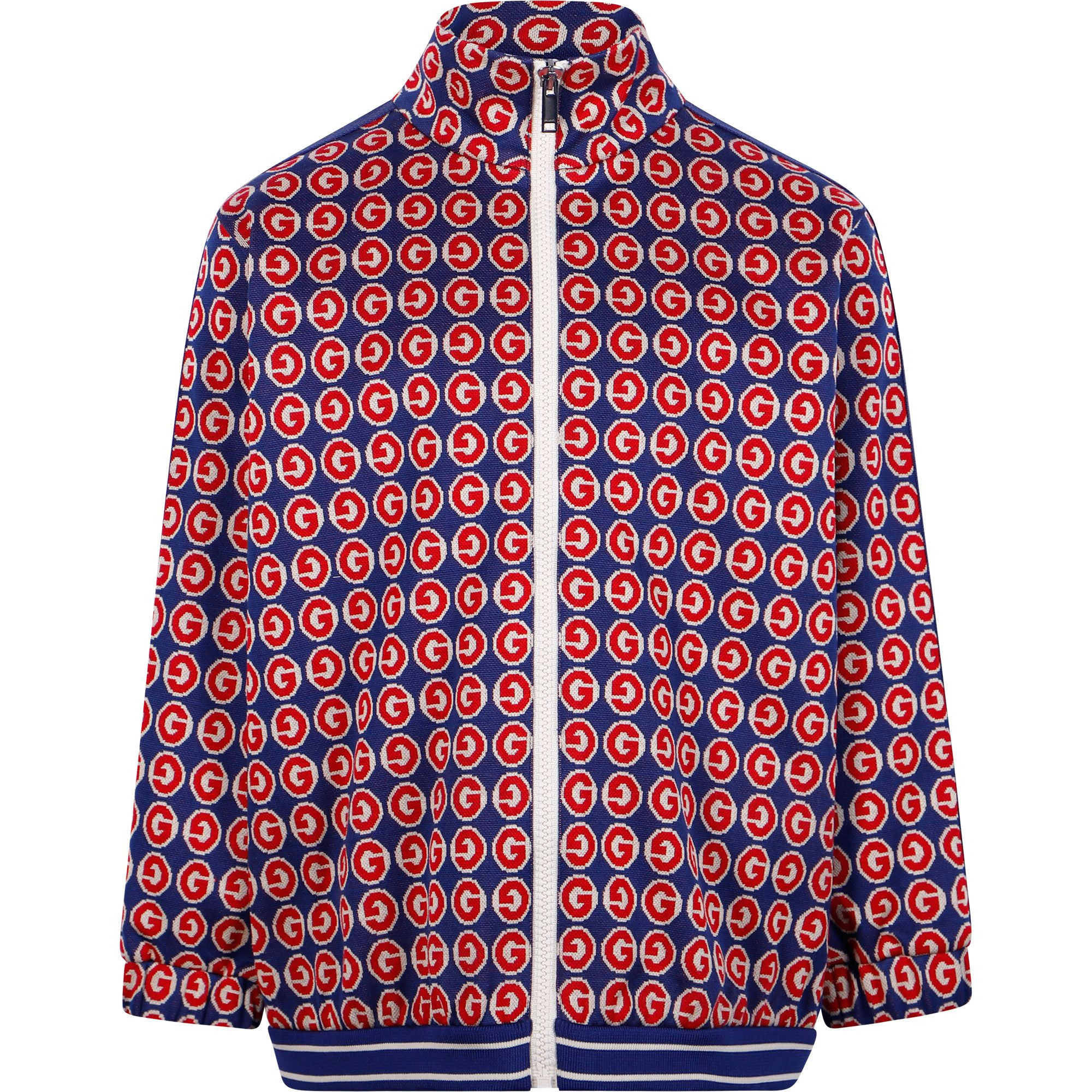 Gucci GG Print Varsity Jackets in Blue - BAMBINIFASHION.COM
