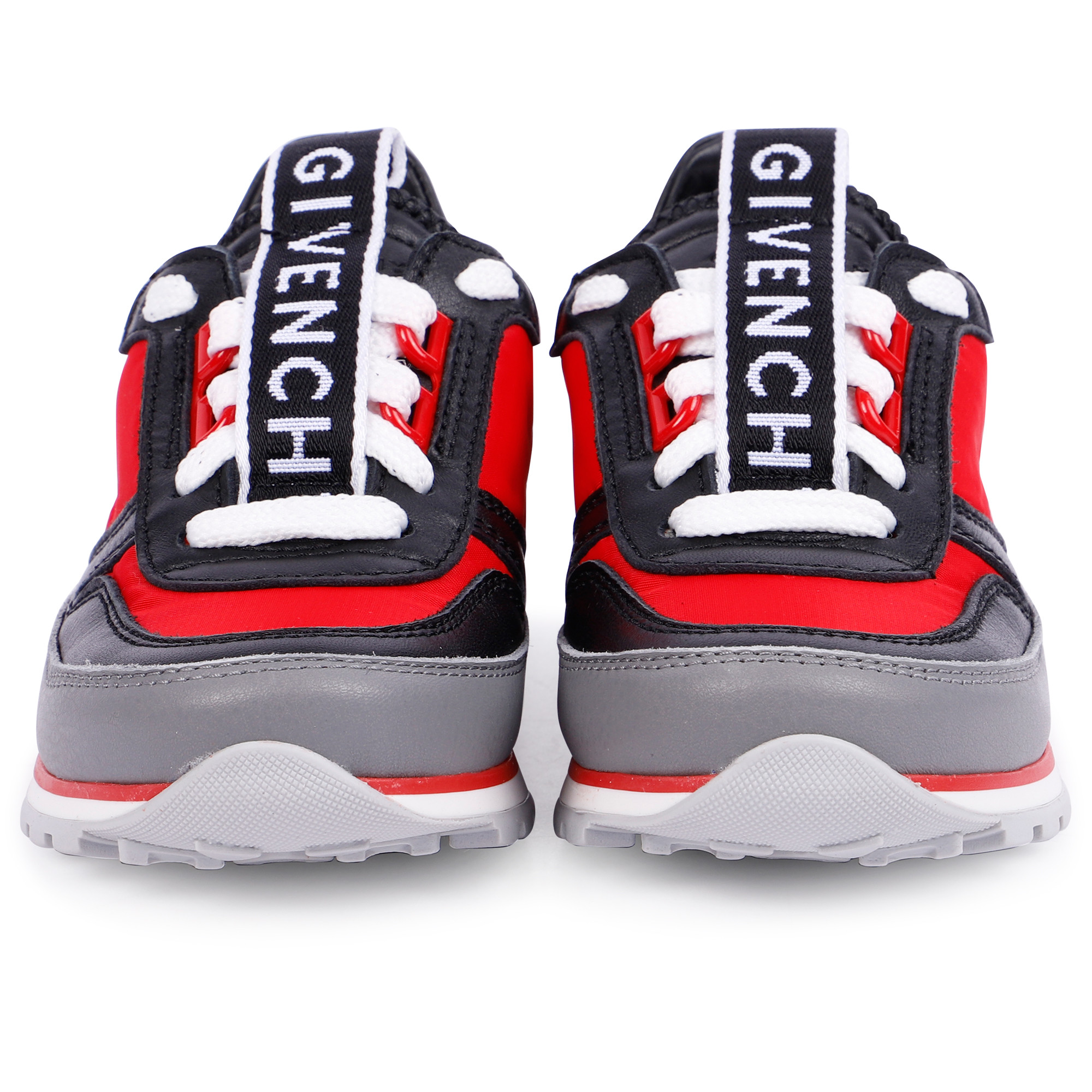 Givenchy Logo Sneakers in Red and Grey —