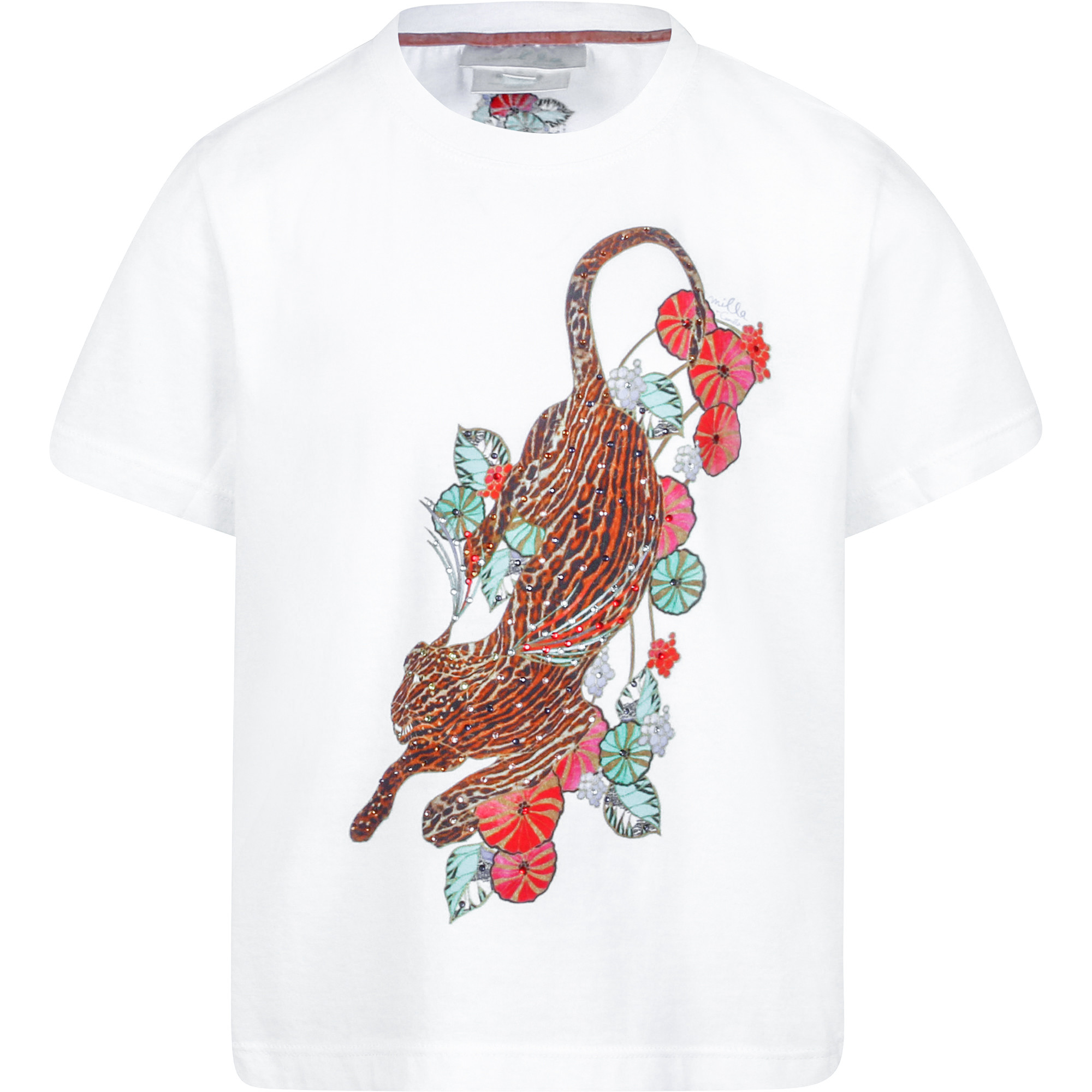 Camilla Girls' Tiger Print TShirt in White —