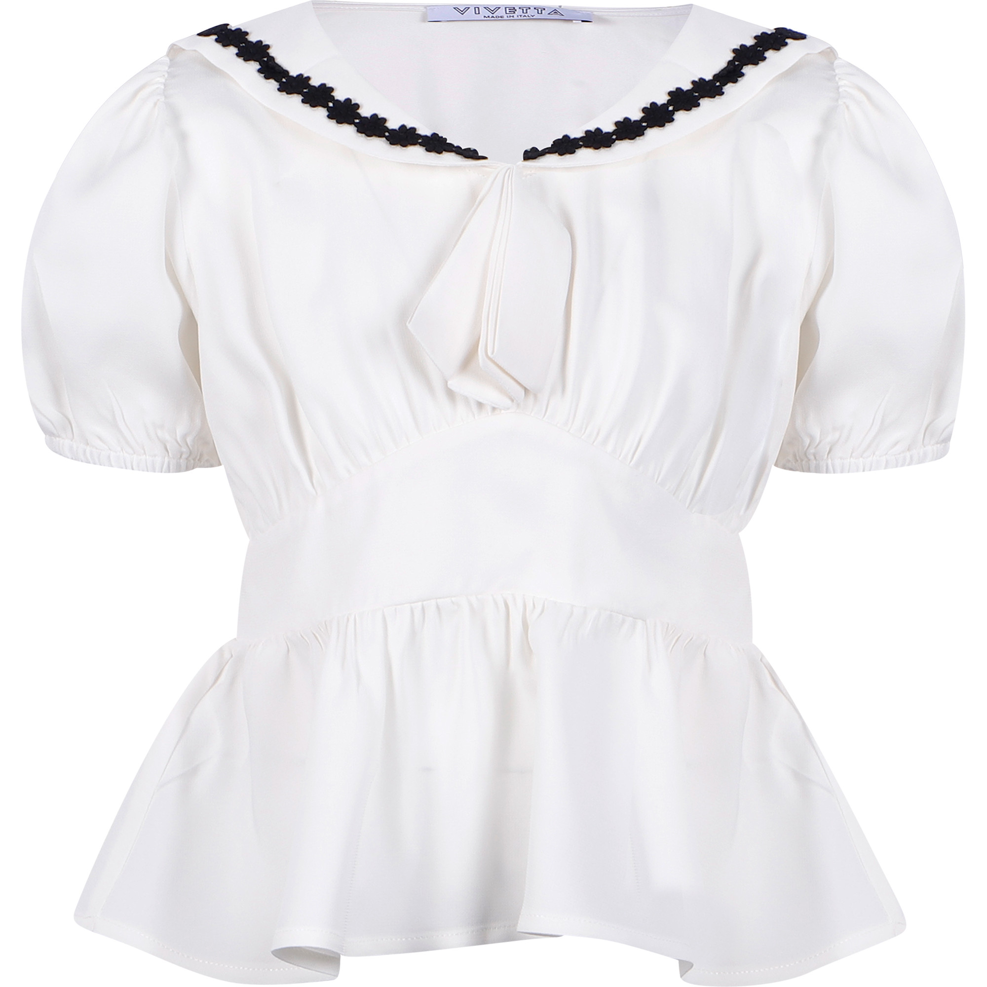 ribbon tie neck blouse